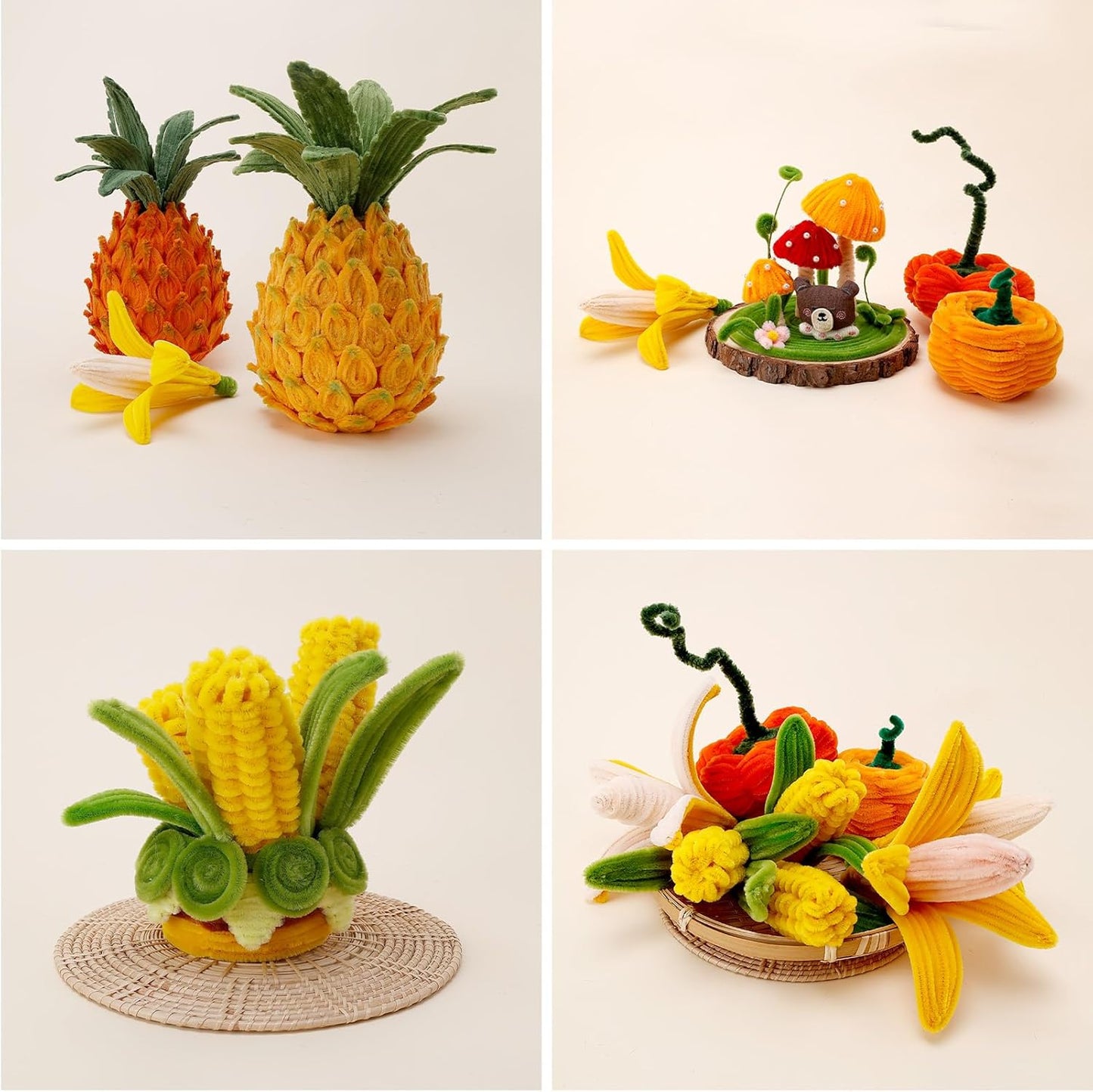 Caydo 500 Pieces Orange Pipe Cleaners, Chenille Stems, Pipe Cleaner Crafts for DIY Art and Craft Projects Creative Gift Party Decorations