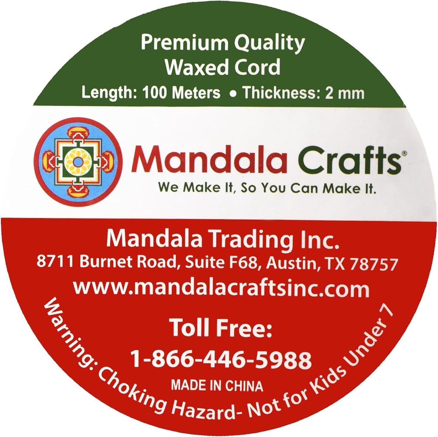 Mandala Crafts 2mm 109 Yards Aqua Cotton Waxed Cord for Jewelry Making Bracelet Cord Waxed String - Beading String Thread Jewelry Cords for Necklaces String