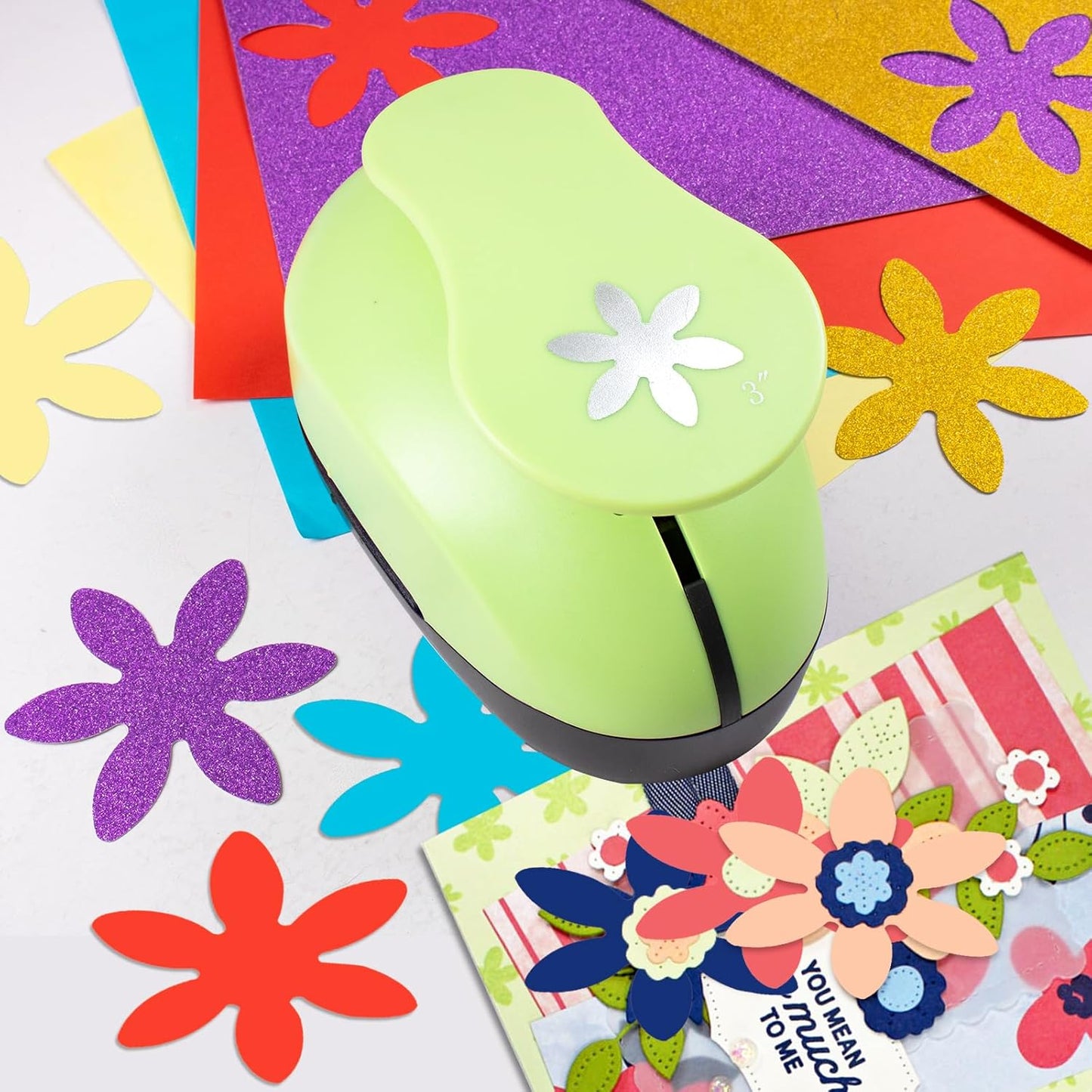 Flower Hole Punch, Flower Punches for Paper Crafts, Daisy PaperPunch, 3 inch FlowerPunch, Daisy Punches, FlowerShape Craft Punches, Large FlowerHole Puncher Shape, Scrapbooking Puncher