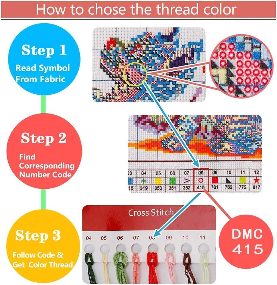 Leczany Cross Stitch Stamped Kit for Adults or Kids - Two Swan Lakes | DIY Embroidery Starter Patterns Craft Kit Needlepoint for Beginner | 11CT, 3 Strands | 22.1x15.8 inches