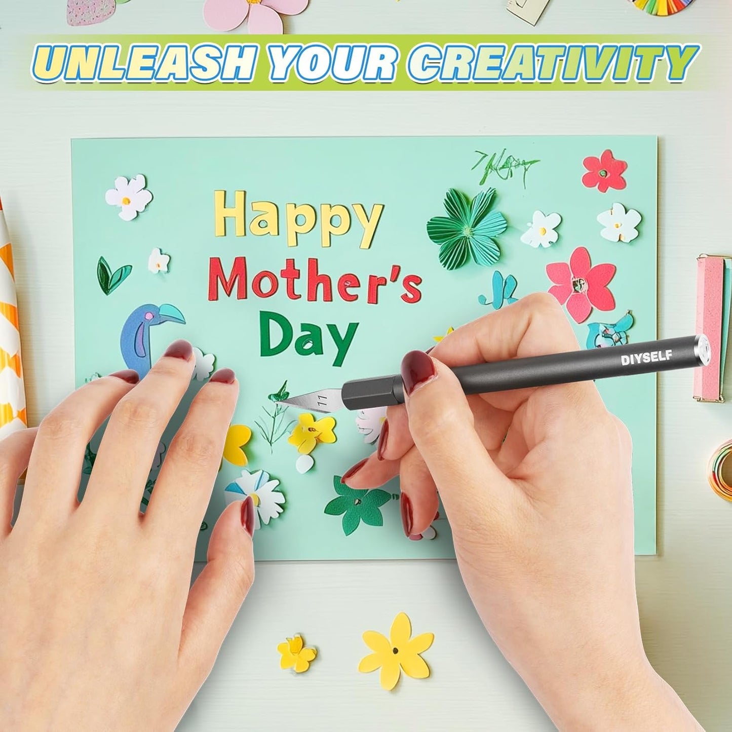 DIYSELF Exacto Knife 12 Pcs Exacto Knife Set with Case Craft Knife Hobby Knife Exacto Knives for Crafting Scrapbooking Rubber Stamps Handmade Work Precision Knife with 11 Blades