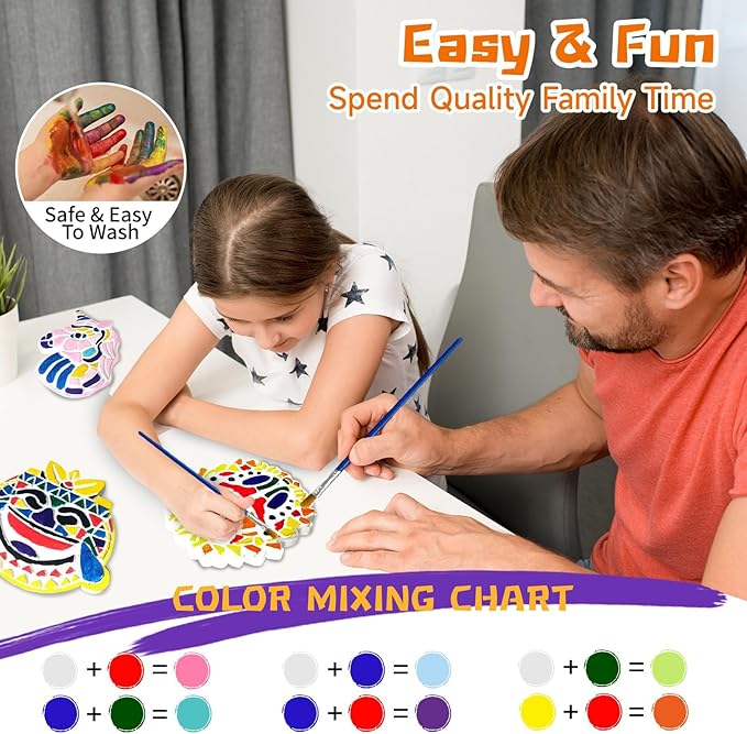 EggSun 8Pcs Stepping Stones Painting Crafts Kit for Kids 4 8 6, DIY Garden Stones Outdoor Paint Your Own Ceramic Unicorn Arts and Crafts for Boys Girls Ages 4 7 9 10 12 Birthday Gifts