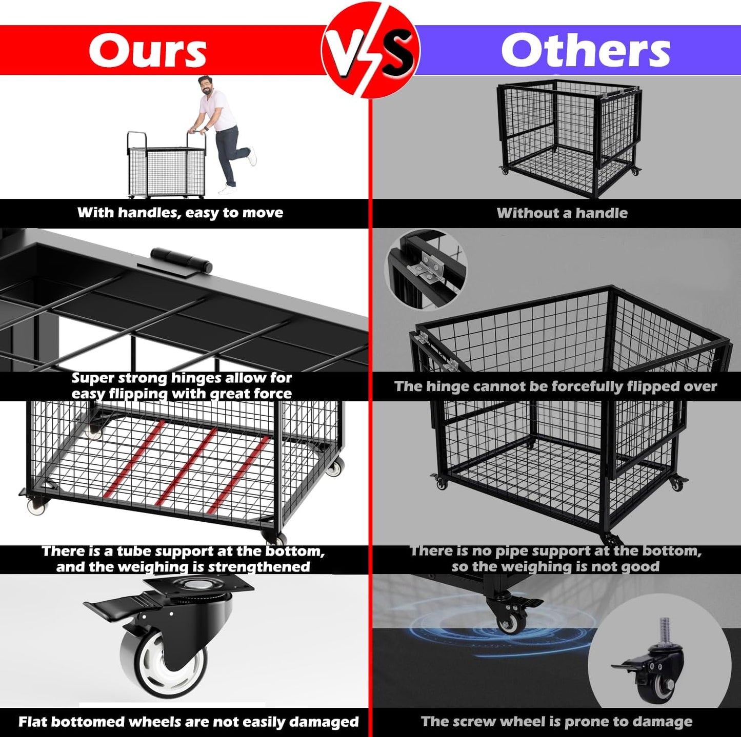 Ball Storage - 22.83" Basketball Cart With Wheels Garage Volleyball Storage Sport Equipment Holder Organizer For Indoor Outdoor,Metal Storage Rack For Playgroup,Gym And School