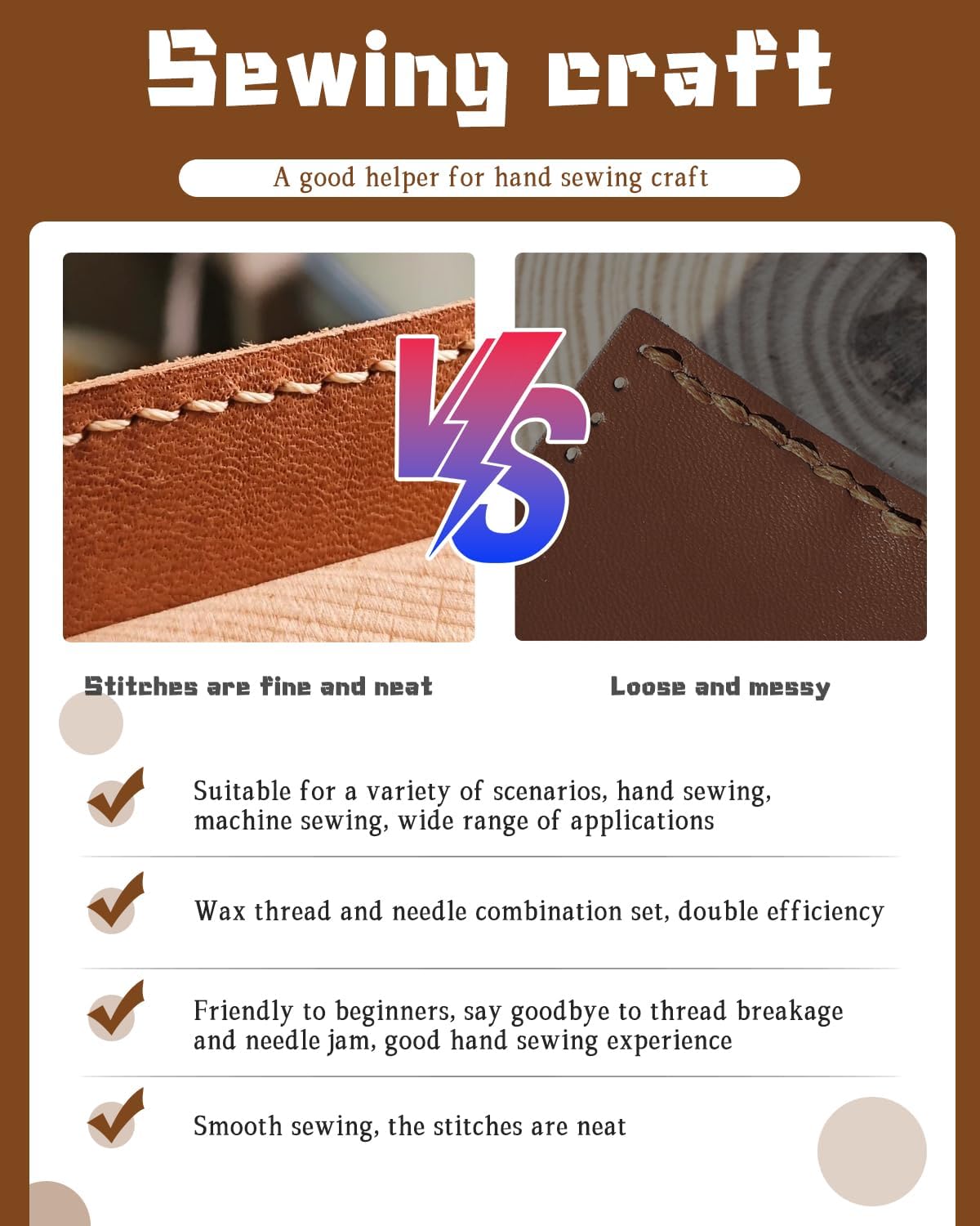 DIUDUS 218 Yards Upholstery Thread, Waxed Leather Thread, Heavy Duty Sewing Kit with Upholstery Needles, Wax String for Hand Sewing Repair Carpet Sofa Carseat Canvas (White)