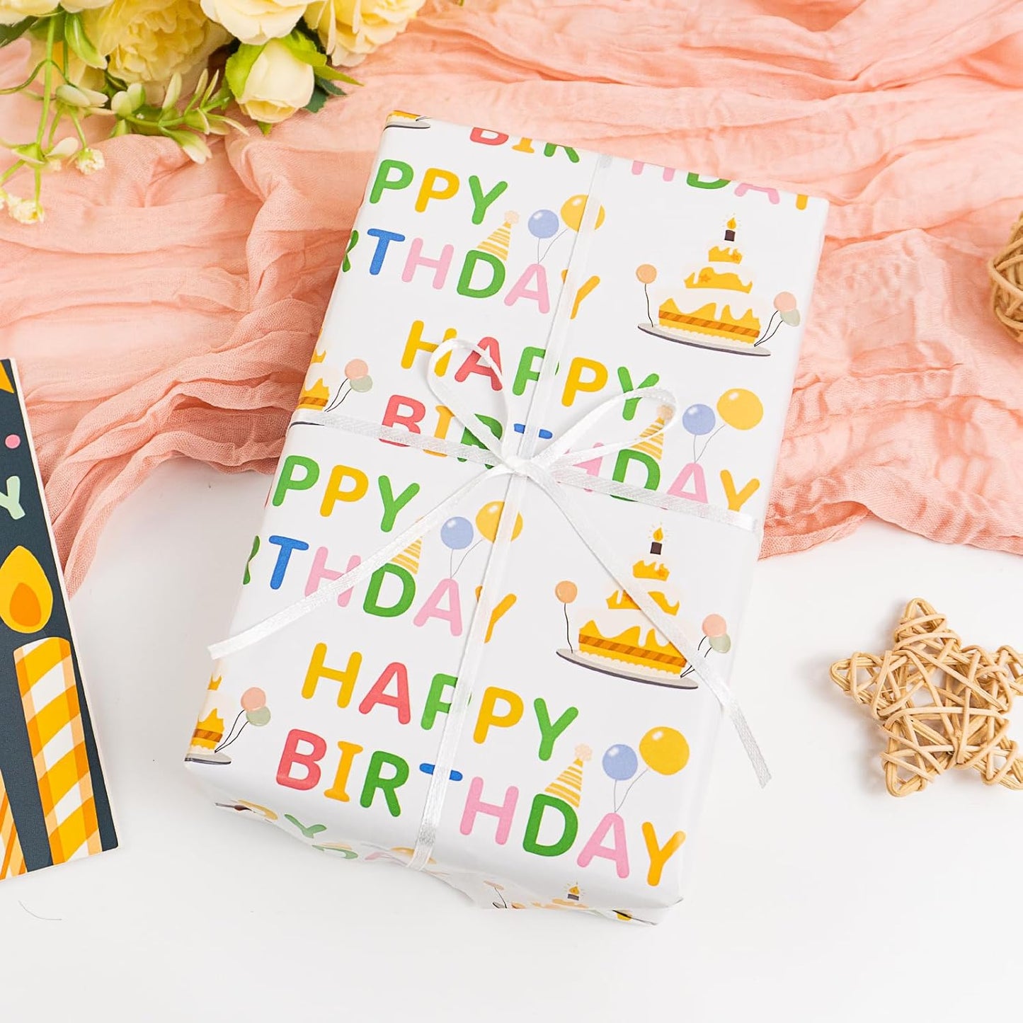 1/8" Width x 100 Yards Satin Ribbon, Double Faced Thin White Ribbon Perfect for DIY Craft, Bows, Gift Wrapping, Flower Bouquet, Valentine's Day, Christmas and Party Decoration