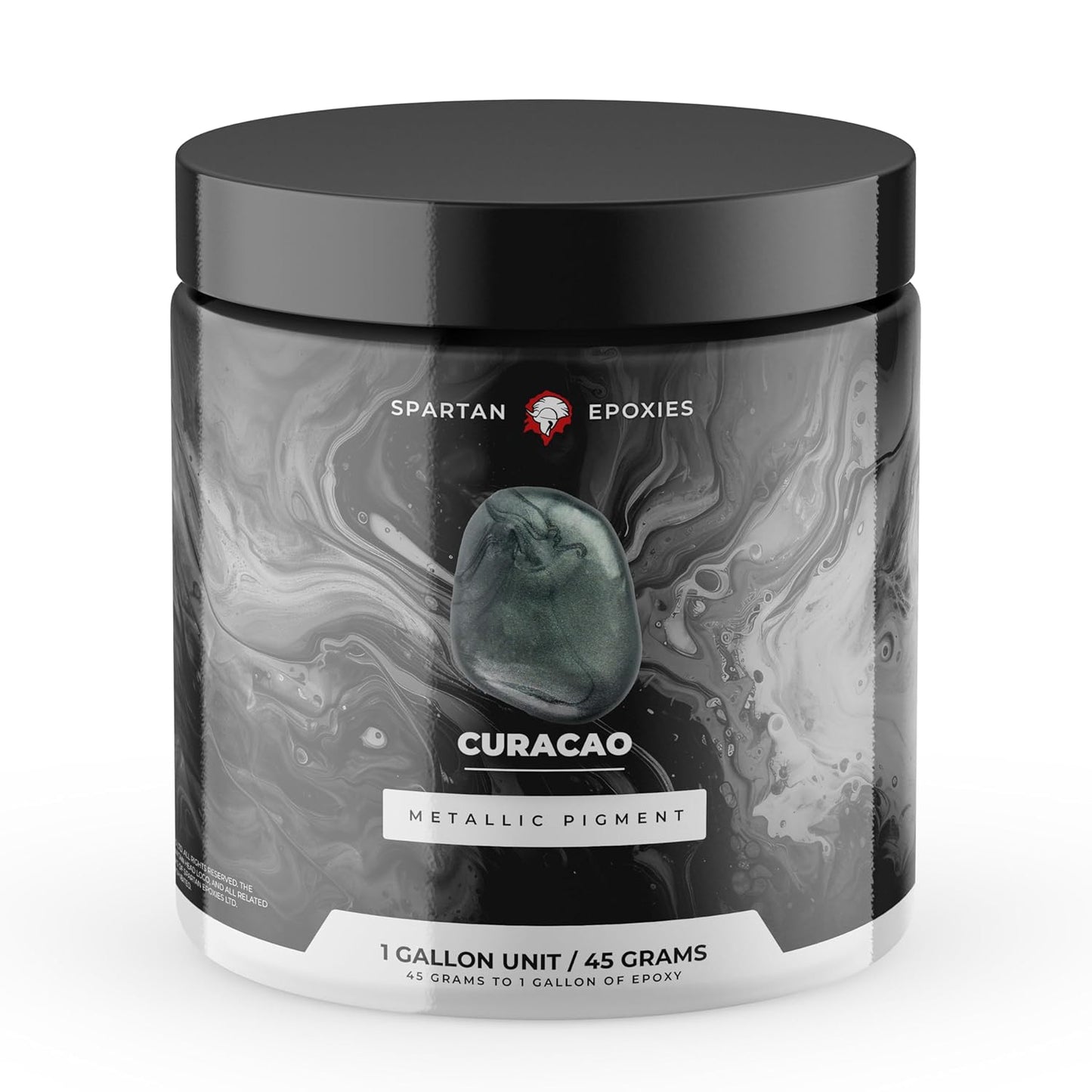 Spartan Epoxies Metallic Pigment Powder for Epoxy - 30 Unique Colors, 4oz for 1 Gallon and 12oz for 3 Gallons of Clear Epoxy, Made in The USA (Curacao, 4oz (45 Grams))