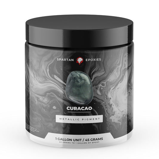 Spartan Epoxies Metallic Pigment Powder for Epoxy - 30 Unique Colors, 4oz for 1 Gallon and 12oz for 3 Gallons of Clear Epoxy, Made in The USA (Curacao, 4oz (45 Grams))