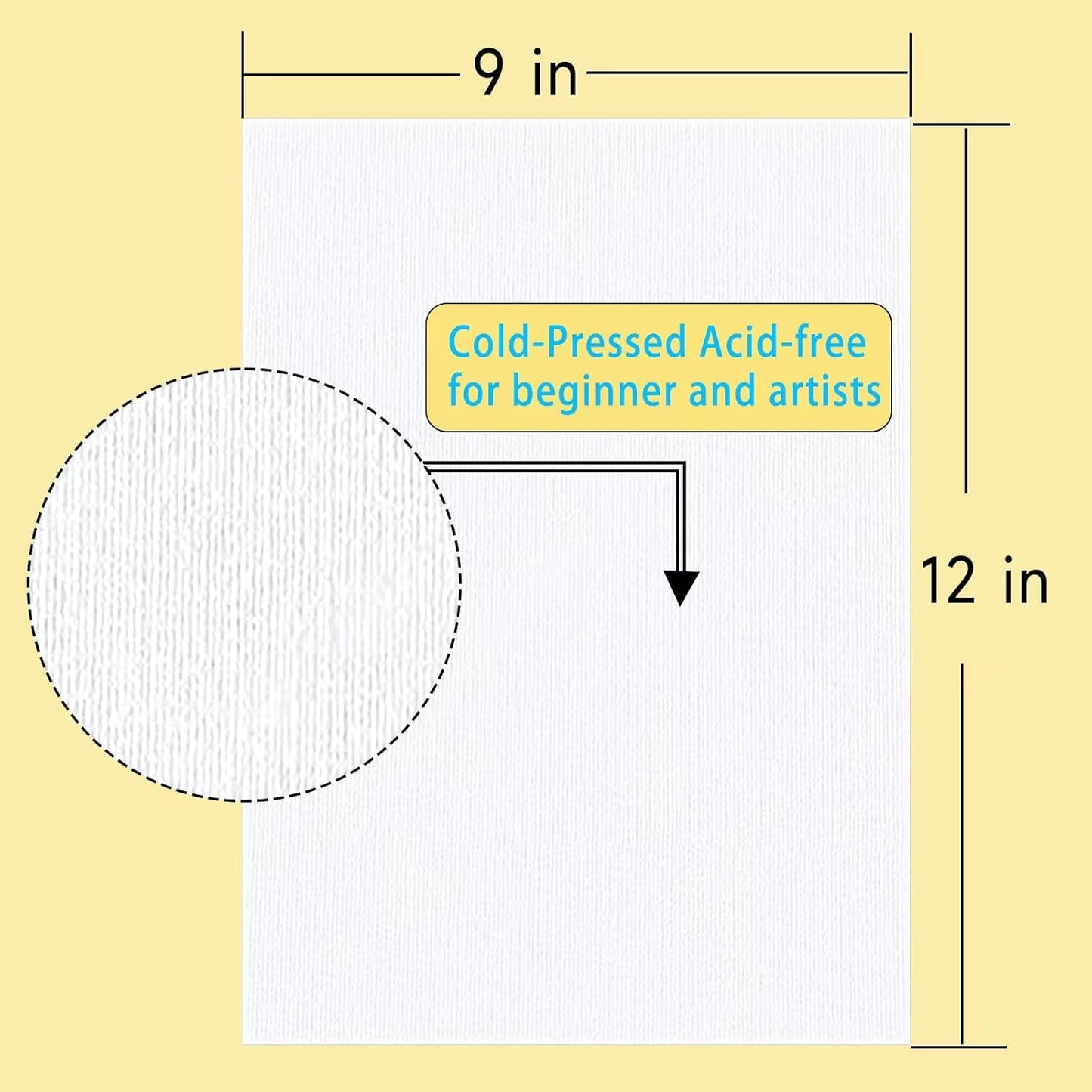 Cotton Watercolor Paper Pad 2 Pack, 9x12 Inch Water Color Paper 140lb/300gsm, Acid-Free Cold Press Textured 40 Sheets for Painting, Drawing, Mixed Media Art Supplies for Artists, Students, Beginners