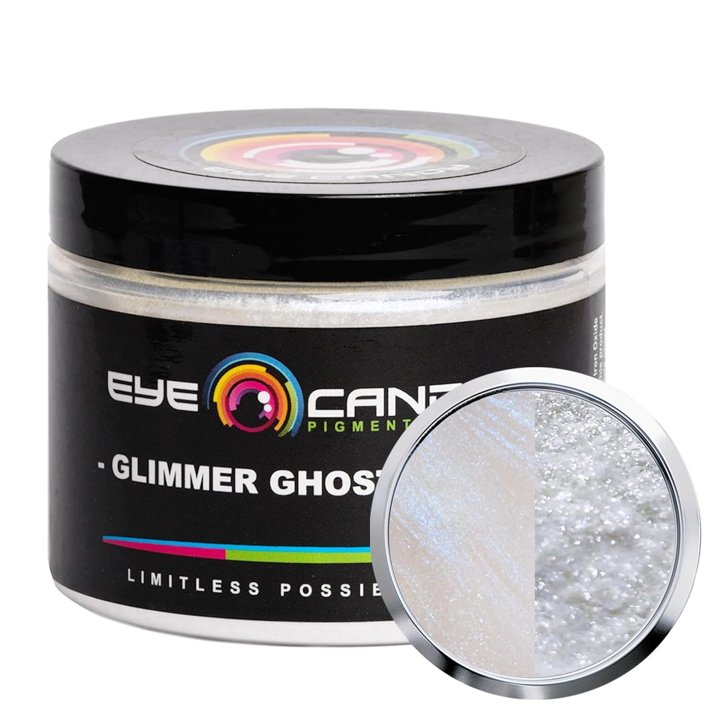 Eye Candy Pigments Premium Ghost Mica Powder - Glimmer Ghost Blue (50gr) - for Epoxy, Resin, Soap, Paint, Woodworking, Acrylic Pouring, Bath Bombs, Fishing Lures - DIY Arts and Crafts Additive