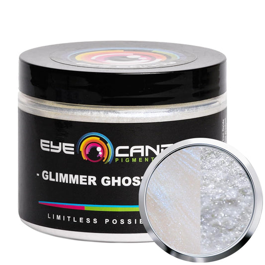 Eye Candy Pigments Premium Ghost Mica Powder - Glimmer Ghost Blue (50gr) - for Epoxy, Resin, Soap, Paint, Woodworking, Acrylic Pouring, Bath Bombs, Fishing Lures - DIY Arts and Crafts Additive