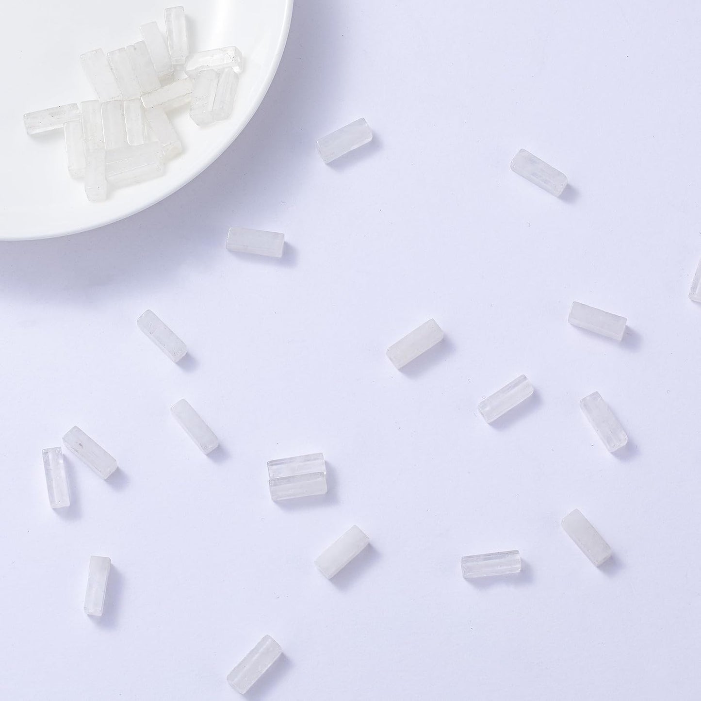 Natural White Crystal Rectangle Tube Beads 4x13mm 38cm/str Loose Semi Gemstone Stone Beads for Making Bracelets Necklace Earrings