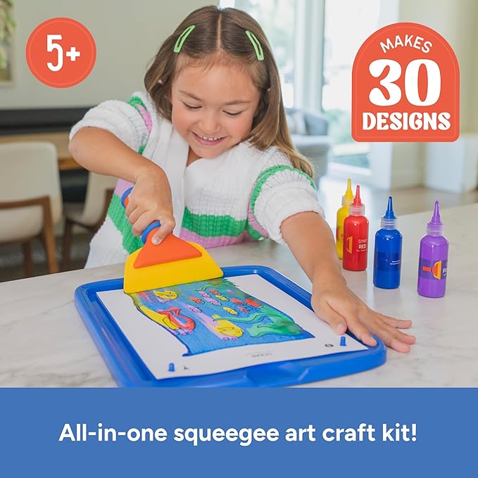 Educational Insights Squeegee Art Kit - Painting Kit for Kids, Children's Painting Kits, Screen Free Activites & DIY Projects, Mess-Free Art Kits for Kids, Boys & Girls Ages 5+