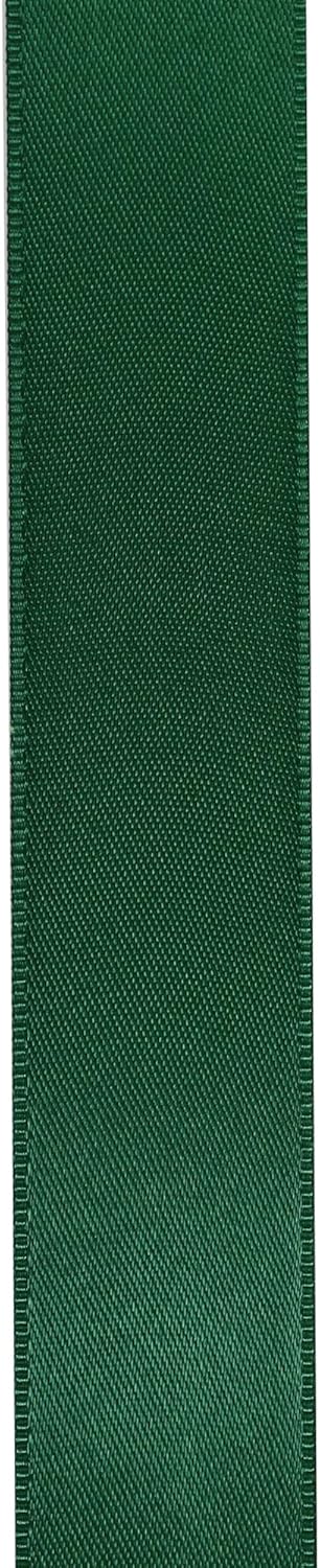 LIUYAXI Forest Green Stain Ribbon, 1" X Continuous 50 Yards, Double Faced Fabric Ribbon Perfect for Gift Wrapping Christams Wedding Birthday Party Chair Sash Christmas Hair Floral Craft Sewing