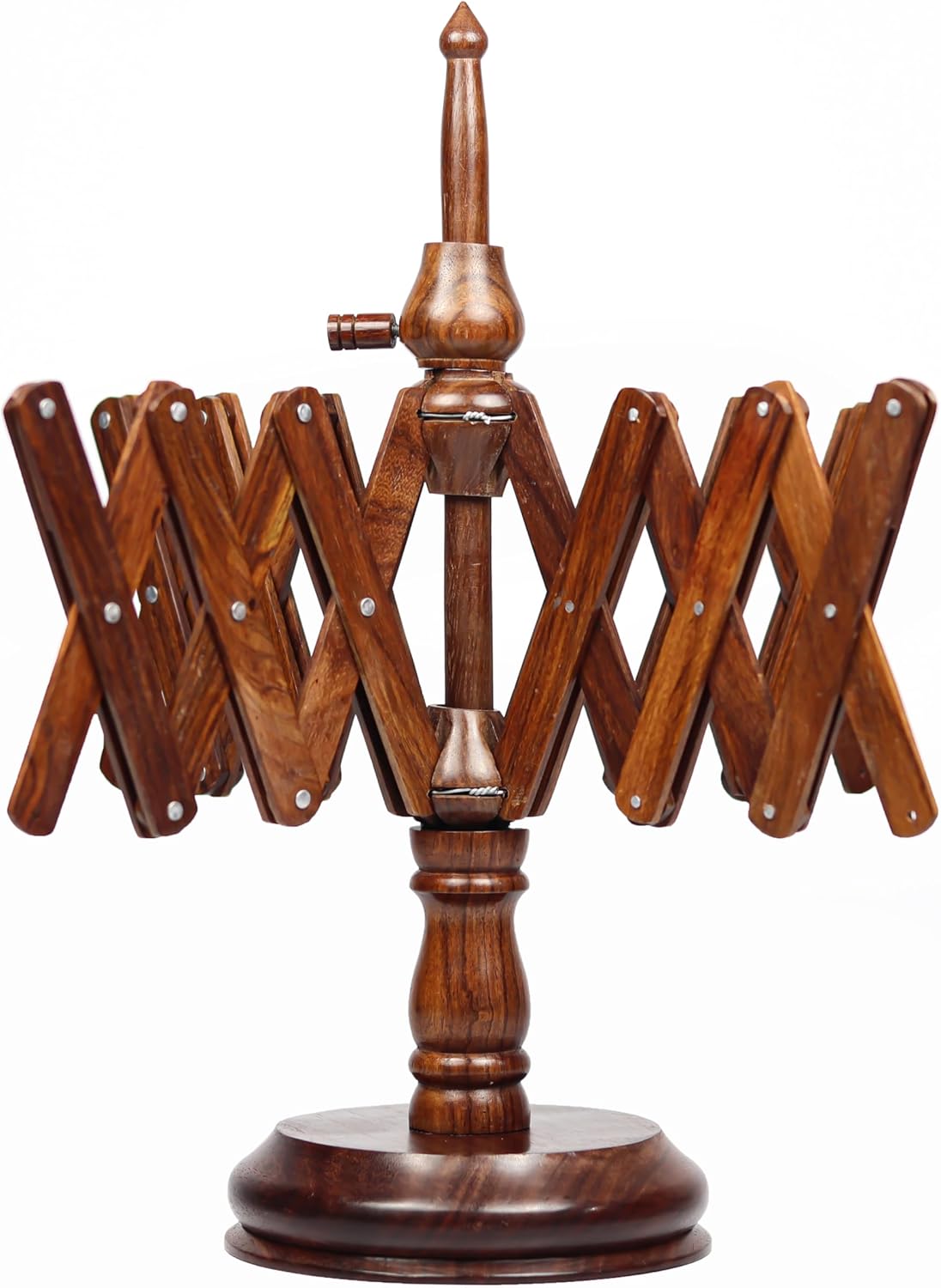 Wooden Yarn Winder for Knitting and Crocheting, Rosewood Swift Hand Operated Large Yarn Ball Winder, Heavy Duty Table Top Swift