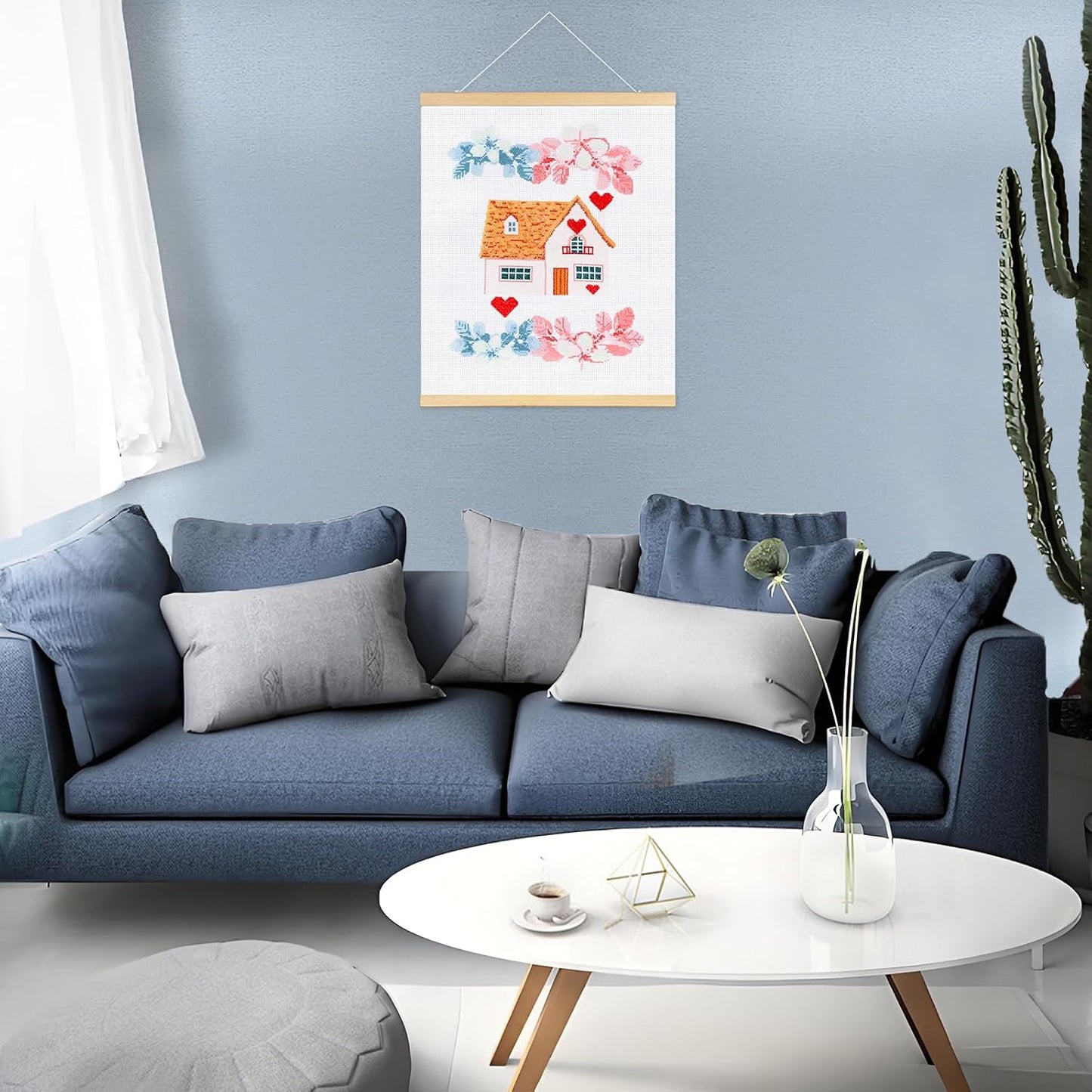 XuZBDia Love Style Cross Stitch Kits,16 x 19 Inches Embroidery Kit，11CT Mesh Cotton Fabric,Gift Box Packaging,Can Be Given As a Gift to Family or Friends