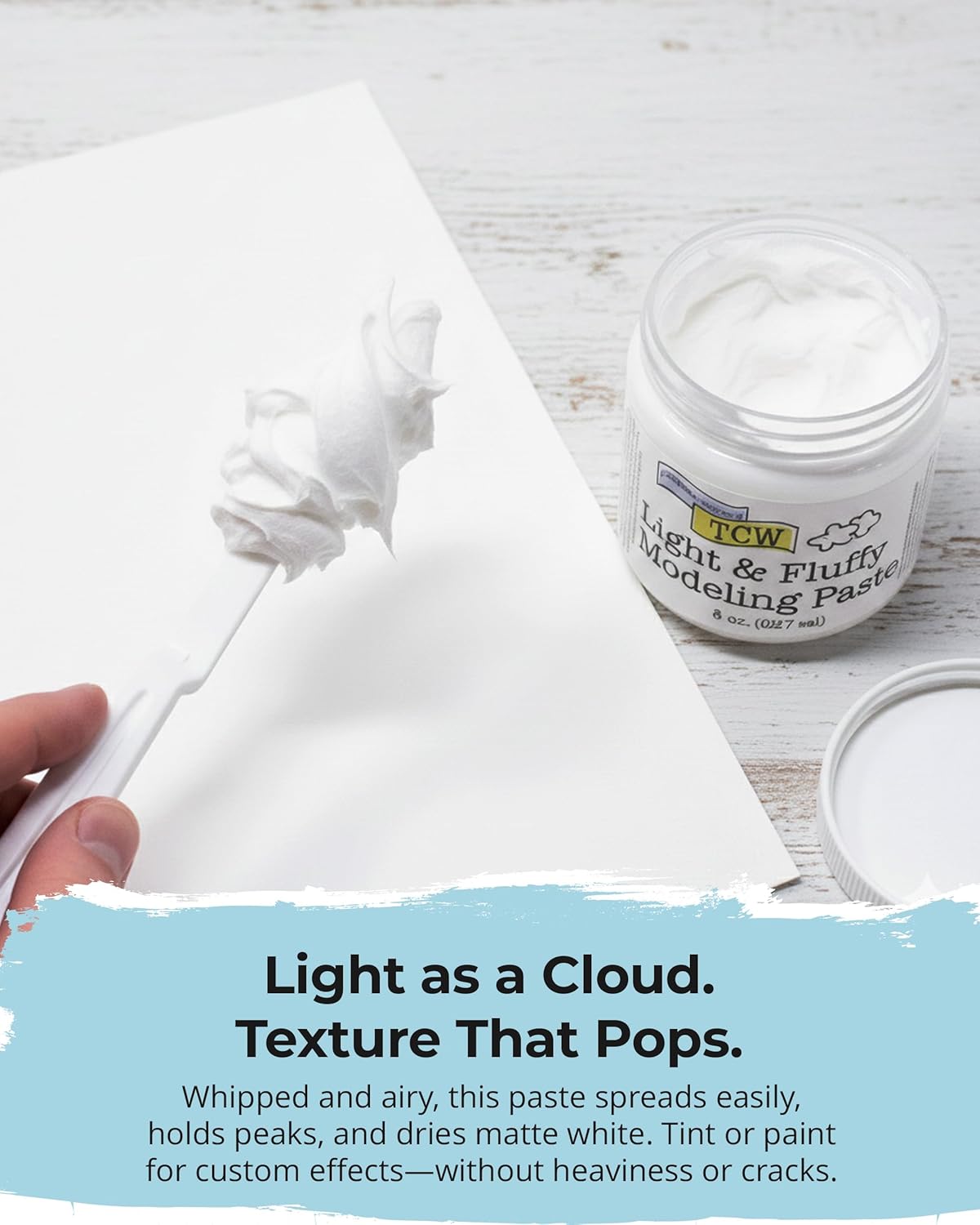 The Crafter's Workshop Modeling Paste for Textured Art - Dimensional Paste for Stenciling, Acrylic Painting - Boutique Quality, 8 oz Jar