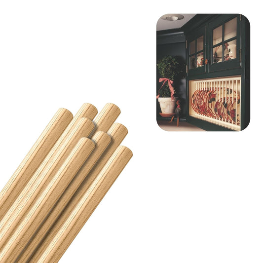 Hardwood Round Dowels (3/4" x 36", Pack of 8) | Variety of Diameters & Wood Species | Unfinished Wooden Dowel Rods for Crafts & DIY Home Projects | Curtain Rod, Macrame Supplies, Moulding, Flagpole