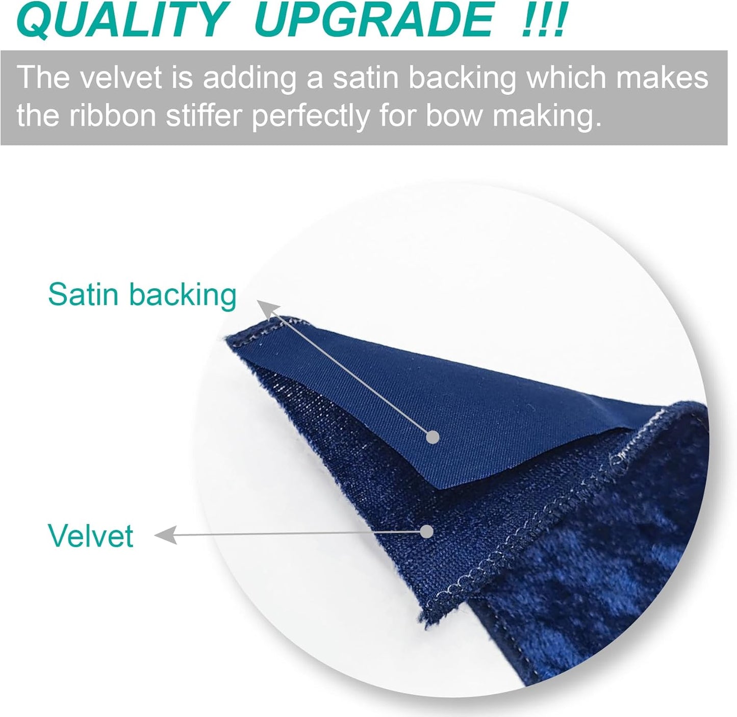 Navy Velvet Ribbon 2.5 Inch x 10 Yards for Christmas Tree Topper Home Decoration Wreath Gift Wrapping DIY Craft