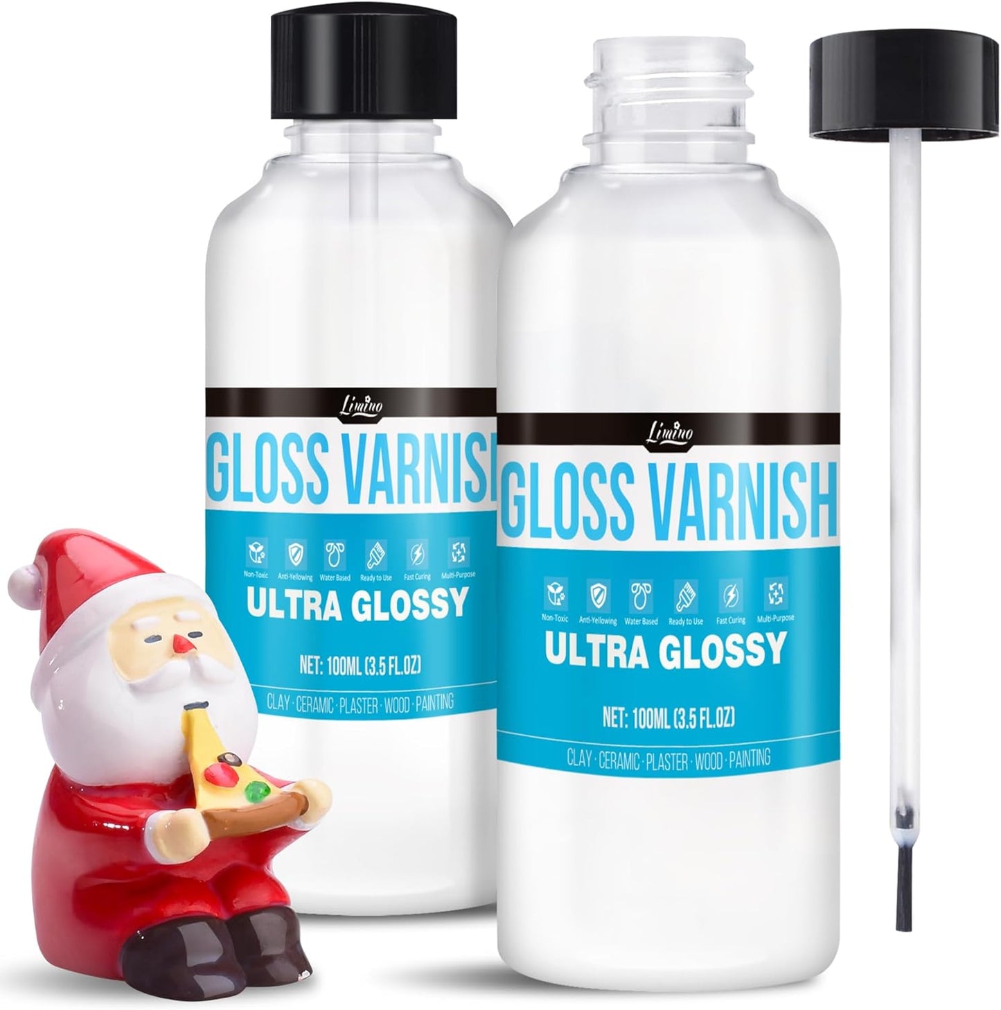 Air Dry Clay Varnish - 200ml Clay Glaze for Air Drying Clay, Gloss Varnish for Acrylic Painting, Pottery Glaze Clay Sealant to Prevent Scratches, Wear, Cracking - Non-Toxic, Enhance Color Vibrancy