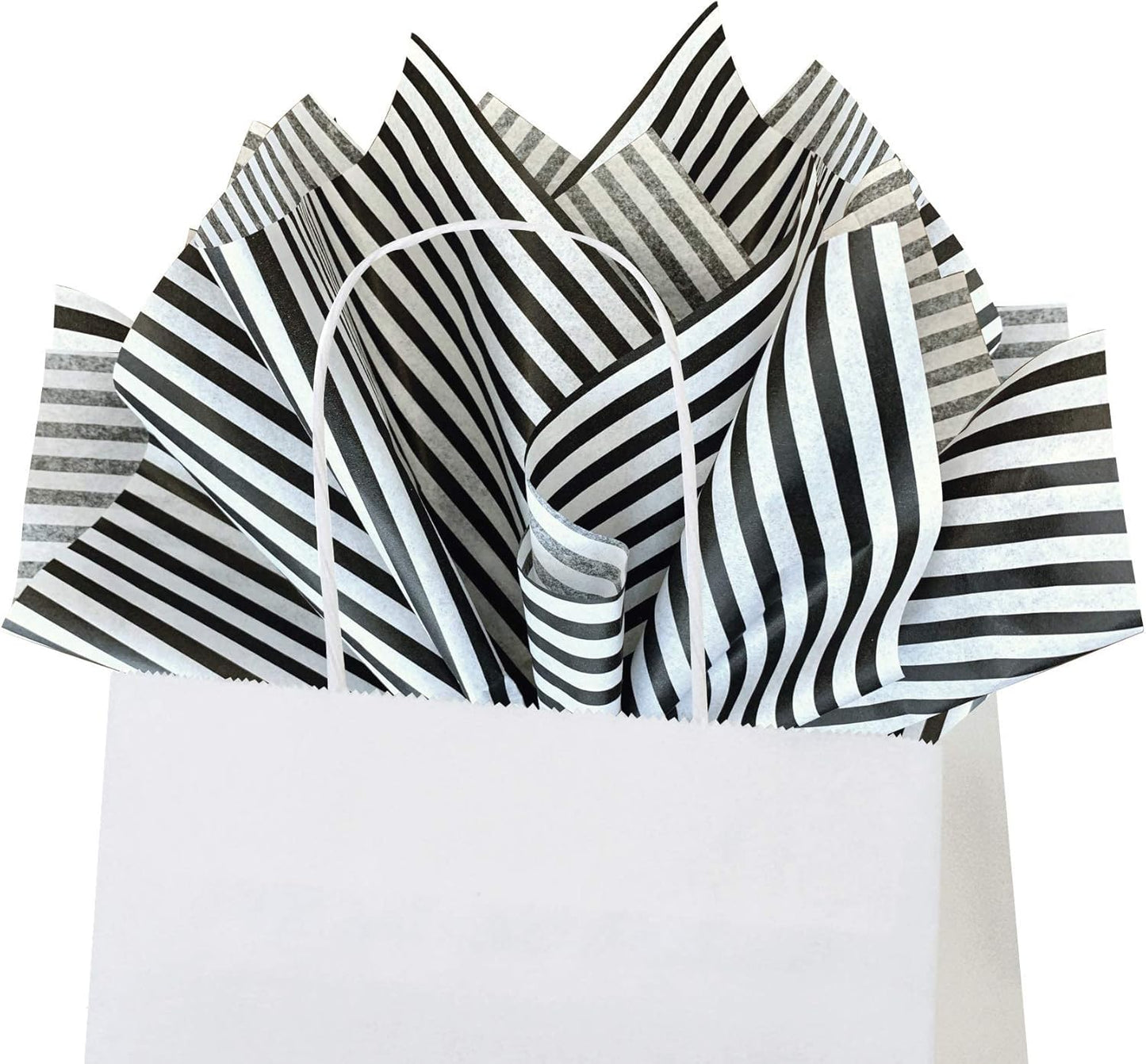 Flexicore Packaging Black Pin Stripe Print Gift Wrap Tissue Paper Size: 15 Inch X 20 Inch | Count: 50 Sheets | Color: Black Pin Stripe