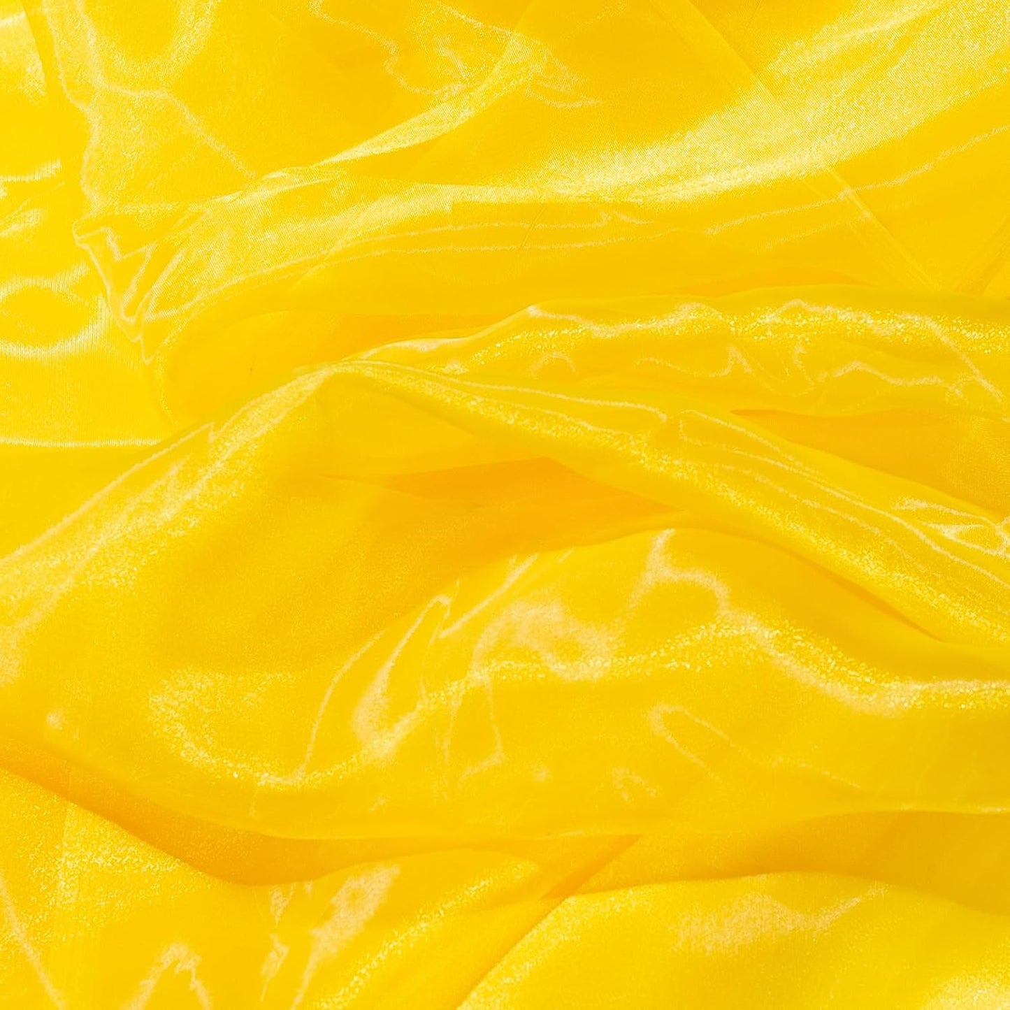 FYNITE Fynite Sheer Organza Fabric | 10 Yards Long | 44'' Wide | Bridal Solid Sheer Organza Bolt for Wedding Dress Fashion Craft Decorations Silky Shiny Sheer Organza (Yellow, 10 Yard)