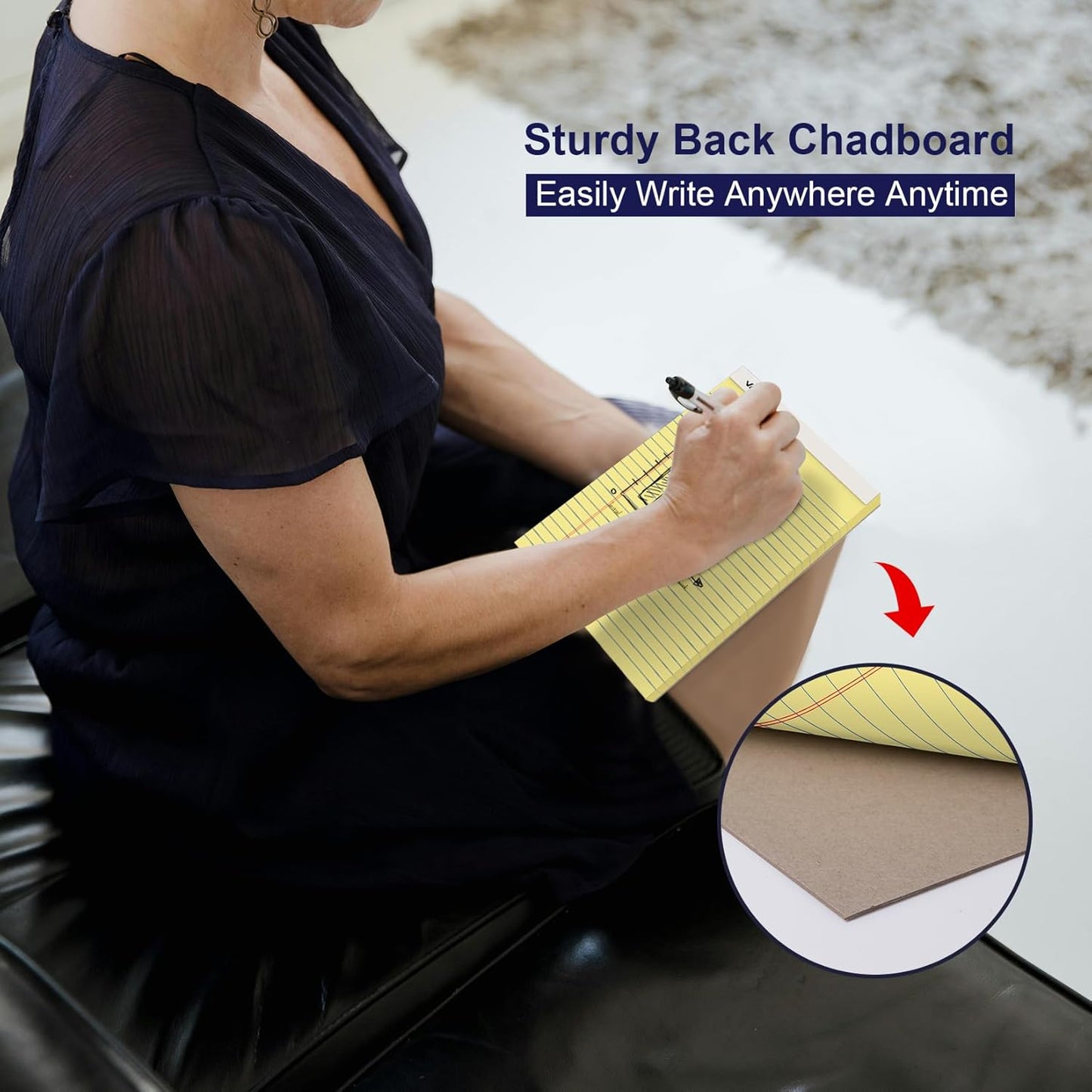 ViVin 5 x 8 Inch Legal Pads, 6 Pack, Narrow Ruled, 50 Sheets Per Writing Pad, Perforated Note Pads Ideal for Home, Office, Business, 300 Sheets, Canary Yellow Paper