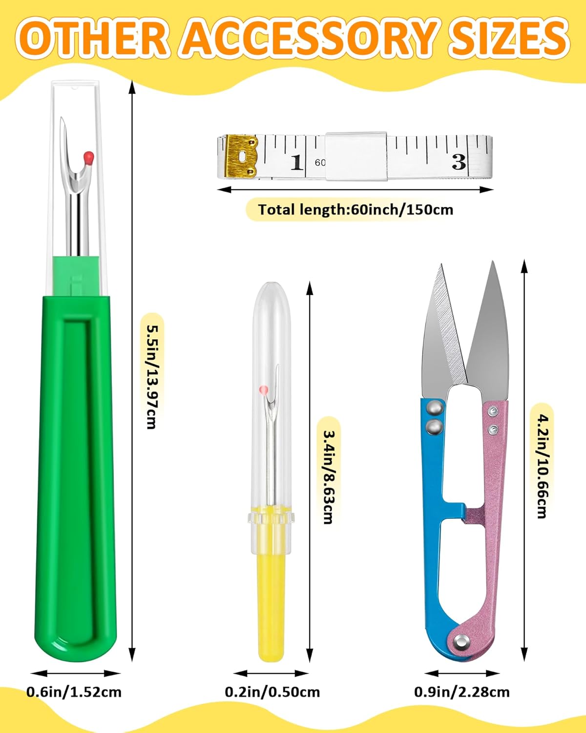 FIVEIZERO Thimble Kit– Sewing Thimbles for Hand Sewing, Metal Finger Protectors, Thimble Ring for Quilting and Embroidery, Includes Seam Ripper, Measuring Tape and Thread Snips
