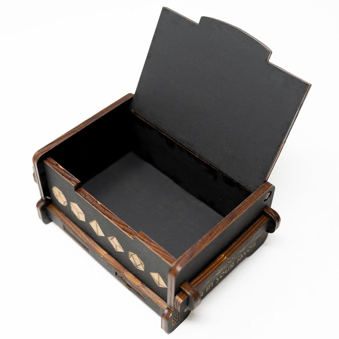 Dice Box - BLACK - 6x4x3 Also holds jewelry and great for desks and desk top items (Bard)