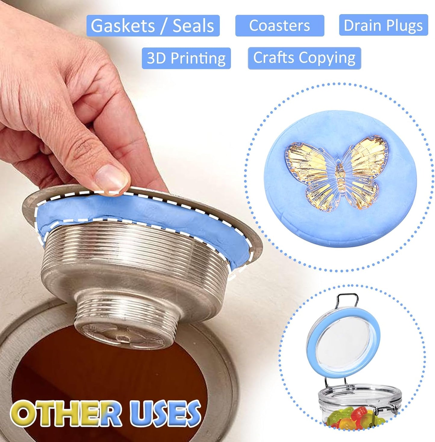 Silicone Putty - 7/8 LB Flexible Silicone Mold Making Kit for Reusable Silicone Molds Making - Easy 1:1 Mixing Ratio Fast Cured Molding Putty for Casting, Resin Molds, Soap Molds, Candle Molds