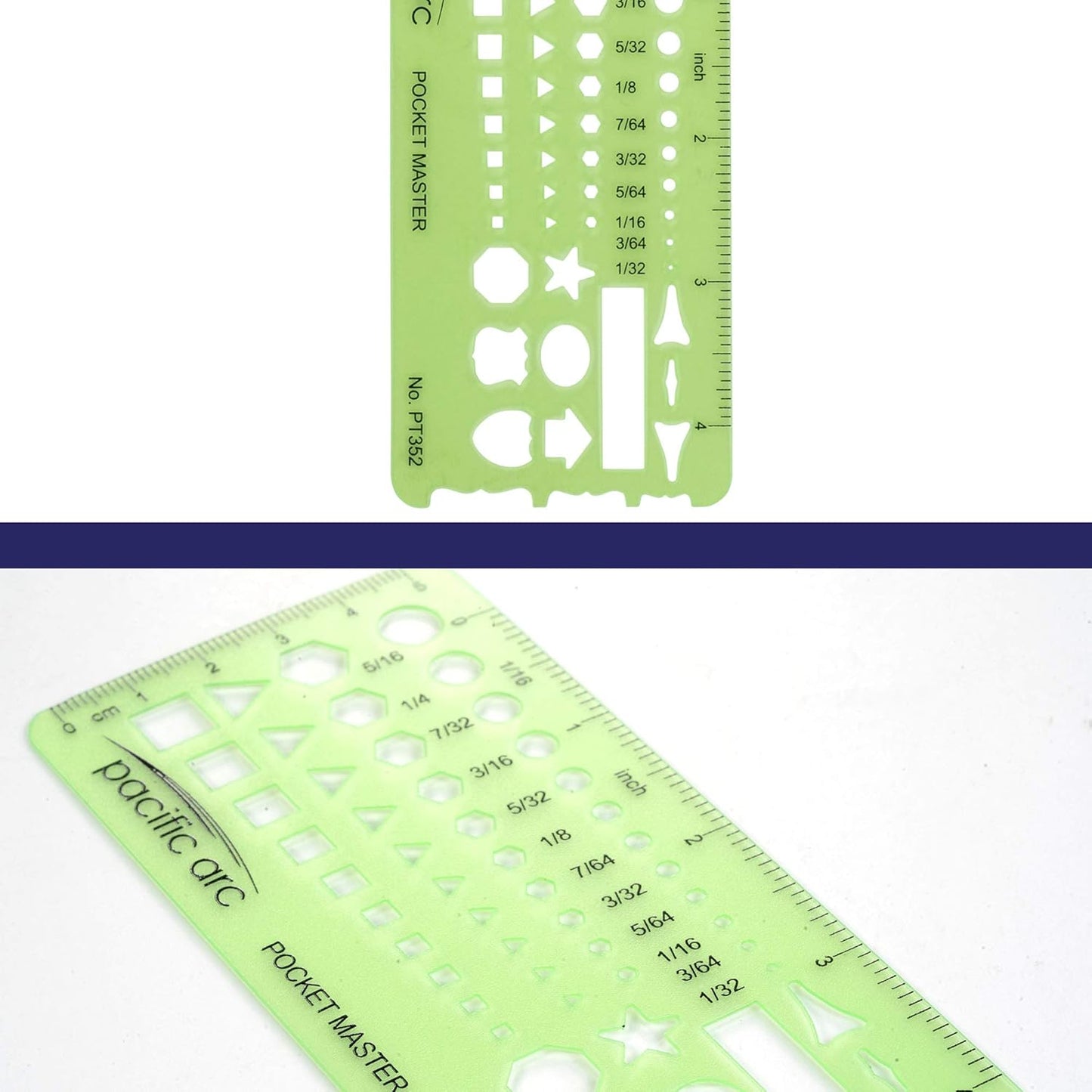 Pacific Arc Pocket Master Template Guide, Featuring Perfect Circles, Hexagons, Triangles, and Squares