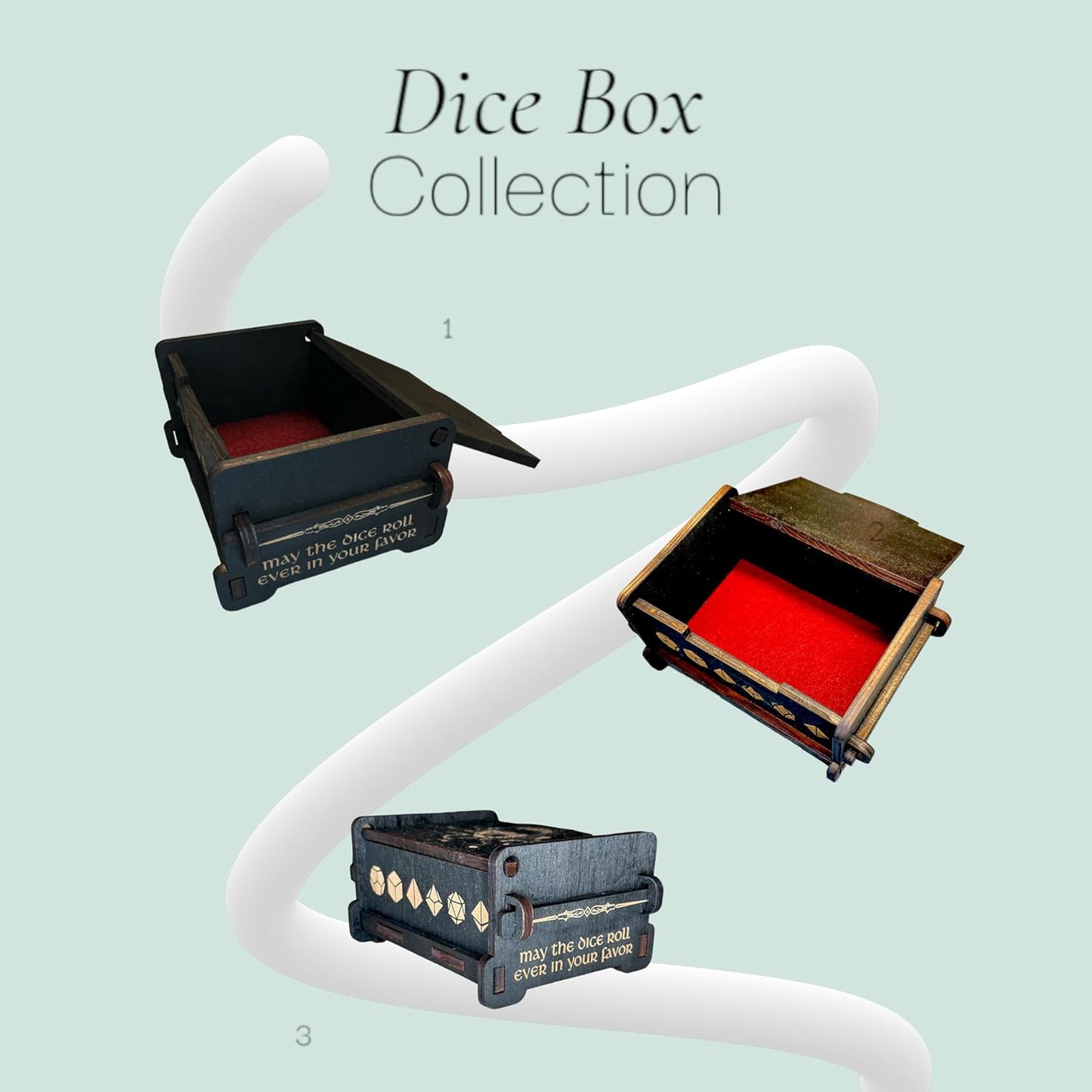 Dice Box - BLACK - 6x4x3 Also holds jewelry and great for desks and desk top items (Goblin - PERSONALIZED)