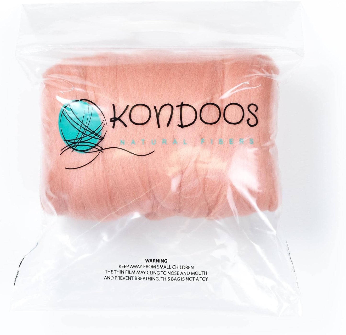 Colored Natural Wool roving, 8 OZ. Best Wool for Needle Felting, Wet Felting, handcrafts and Spinning.Weaving Felting Big Yarn (Salmon Pink)