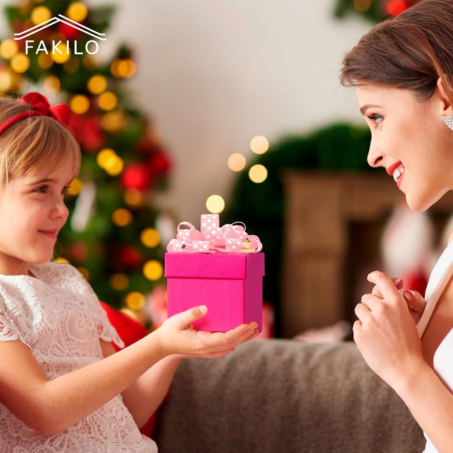 Polka Dot Grosgrain Ribbon 5/8 Inch, 25 Yards Spool Pink and White Dot Craft Ribbon for Christmas Gift Wrapping DIY Crafts Hair Bows Wedding Party Decor Sewing and Home Decoration