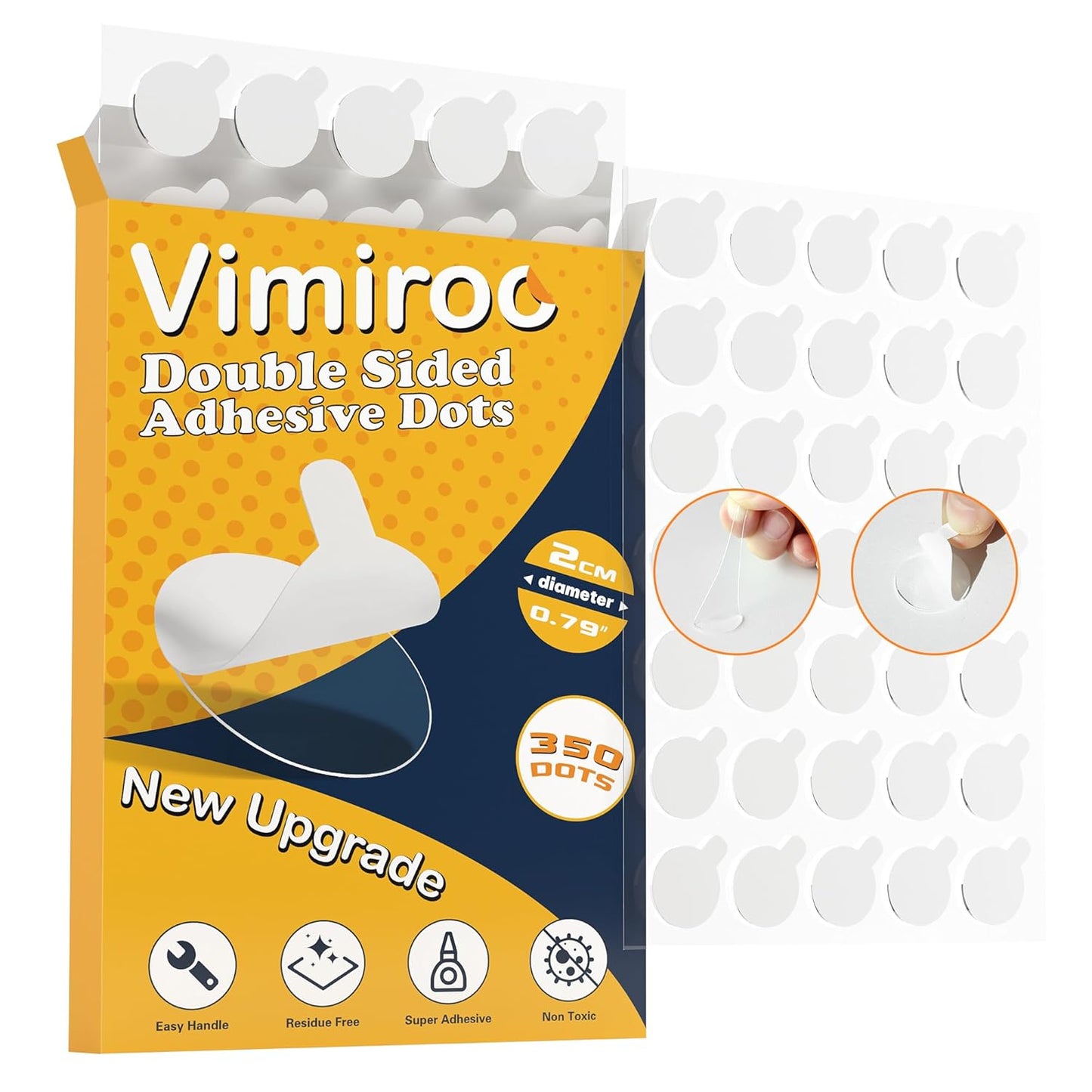 Double Sided Sticky Adhesive Dots – 350pcs Easy to Peel Sticky Putty,Clear Removable Mounting Putty, Double Sided Tape Dots for Walls,Crafts, Posters, Balloons, and Classroom Decor.