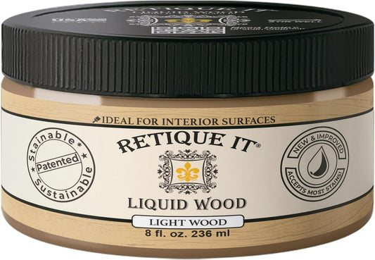 Retique It New and Improved Formula Liquid Wood Coatings - Stainable Primer - Paint It then Stain it (Light Wood, Small)