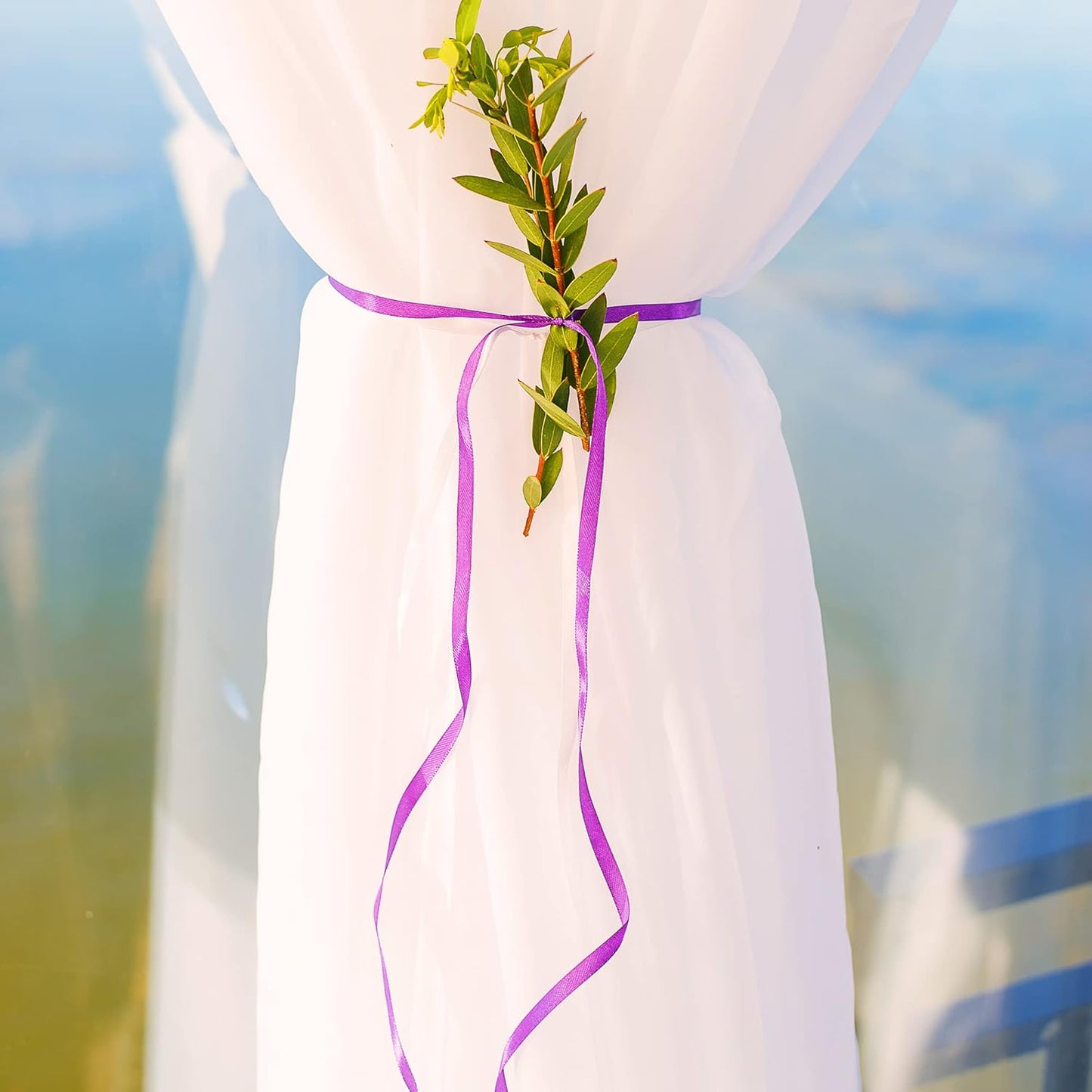 LIUYAXI Purple Satin Ribbon, Double Faced 5/8" X Continuous 25 Yards Ribbons Perfect for Gift Wrapping Bows Bouquet Wedding Craft and More