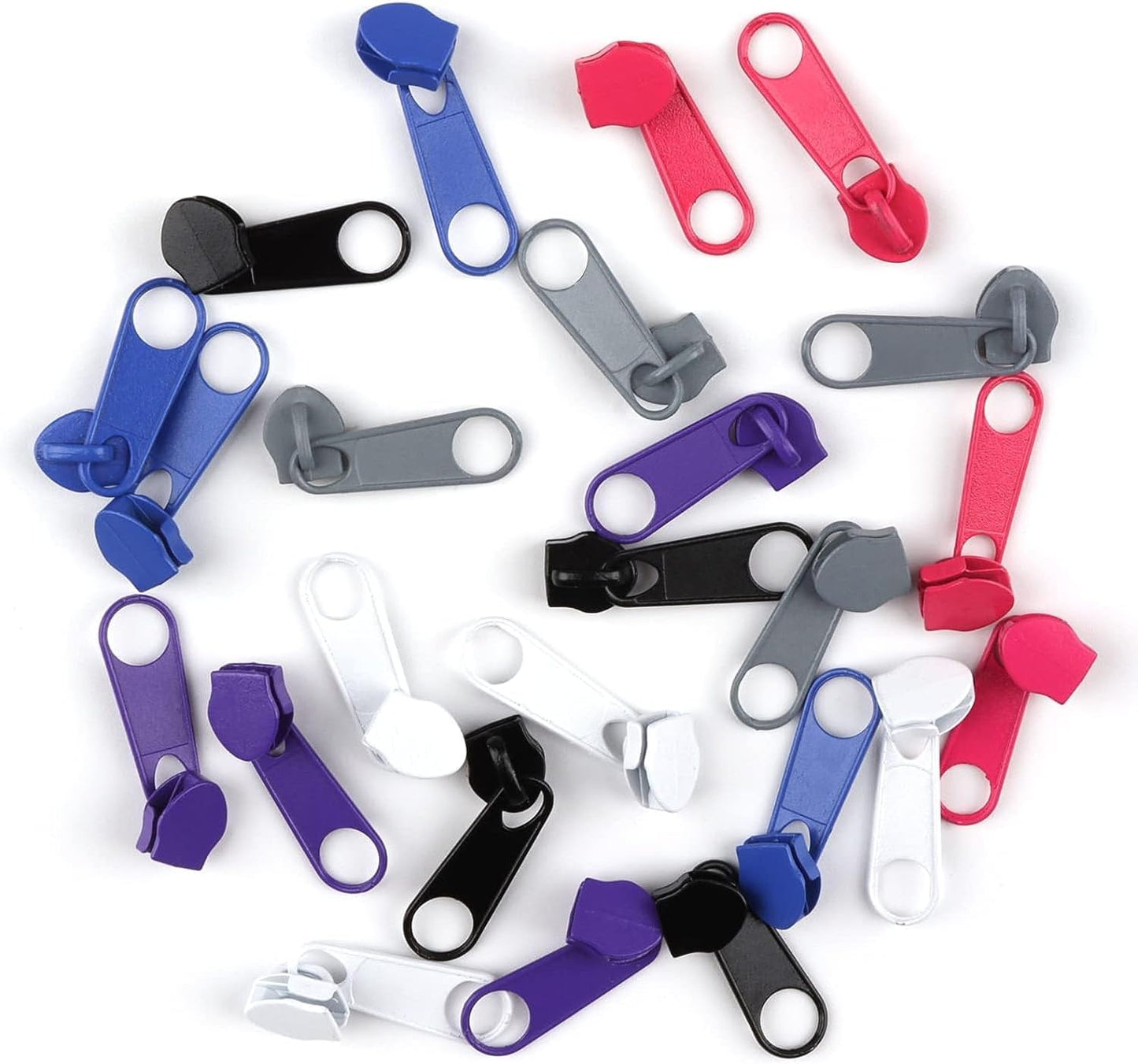 DOITEM 13 Yards 6 Pieces #5 Zippers Assorted Nylon Zipper Nylon Coil Zippers Colorful Sewing Zipper 24 Plastic Sliders for Sewing Supplies