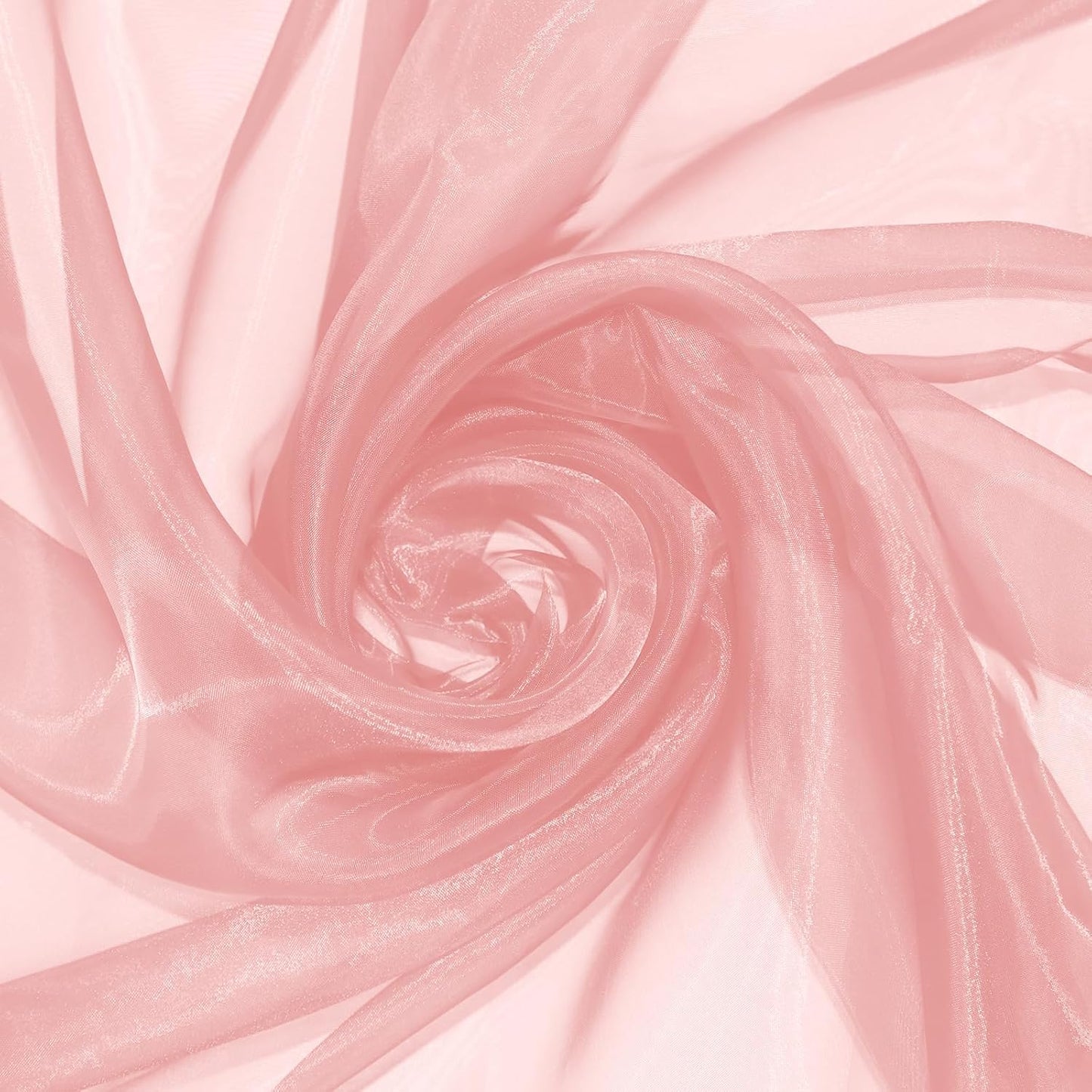 P Pothuiny Sheer Organza Fabric by The Yard, 1 Yard x 60 Inch Wide Bridal Light Pink Organza Tulle Fabric Roll Shiny Gauze Fashion Dress Sewing Craft for Wedding Party Decorations Backdrop