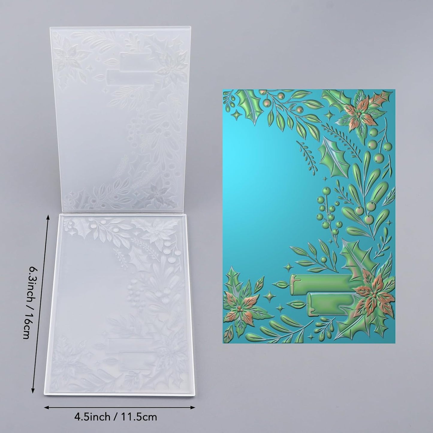 BAOFALI 3D Embossing Folder for Card Making, Flowers Lit Candles Clear Plastic Texture Fades Embossing Folder Template for Scrapbooking and Other Paper Craft Album Stamps DIY Decoration