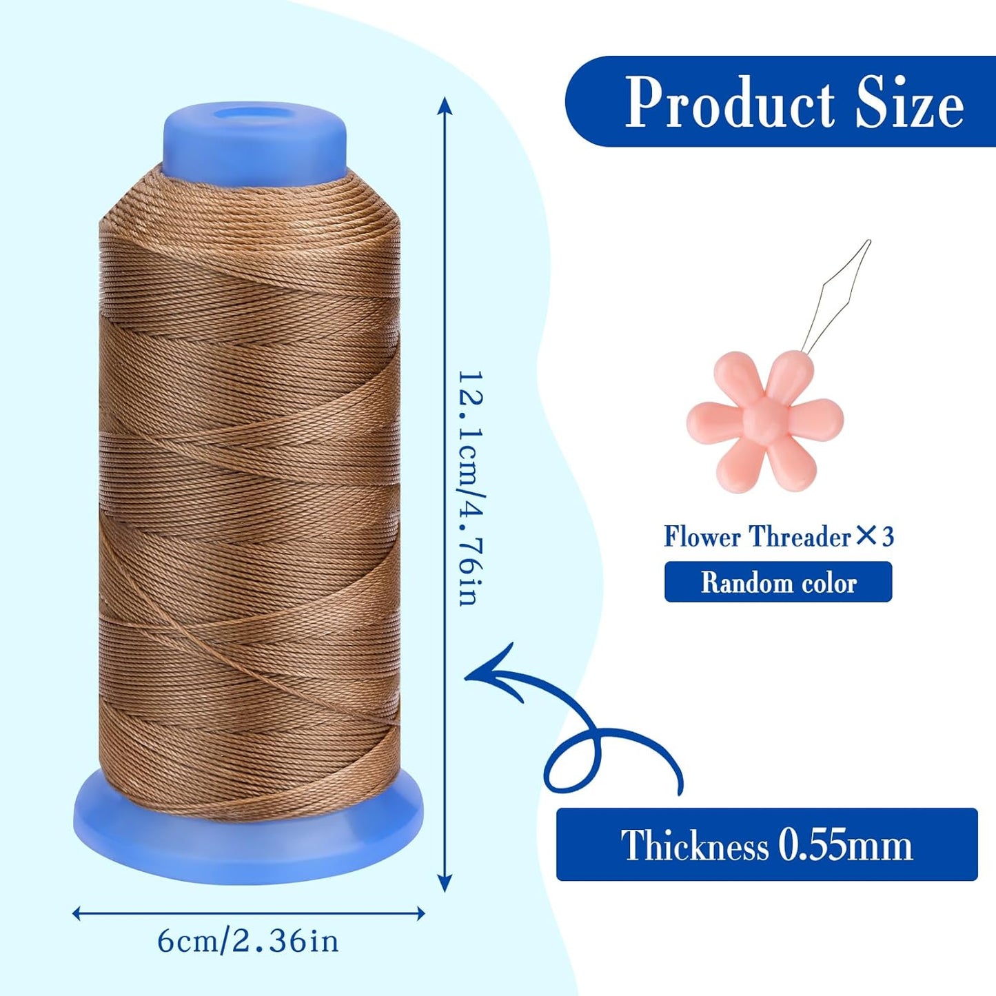 0.55mm Beading Threads, 490 Yards Round Waxed Threads Polyester Cord Waxed Polyester Cord Waxed Cord for Bracelet DIY Craft Jewelry Making Sewing Craft