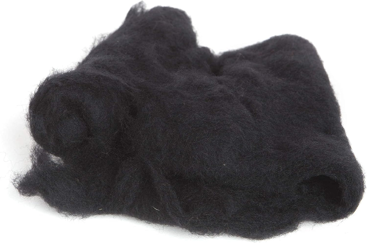 Desert Breeze Distributing Maori Wool Carded Batting, 100% Natural New Zealand Wool Made by DHG in Italy for Needle Felting, 3.5 OZ, 27 Micron, Color Ebony Black