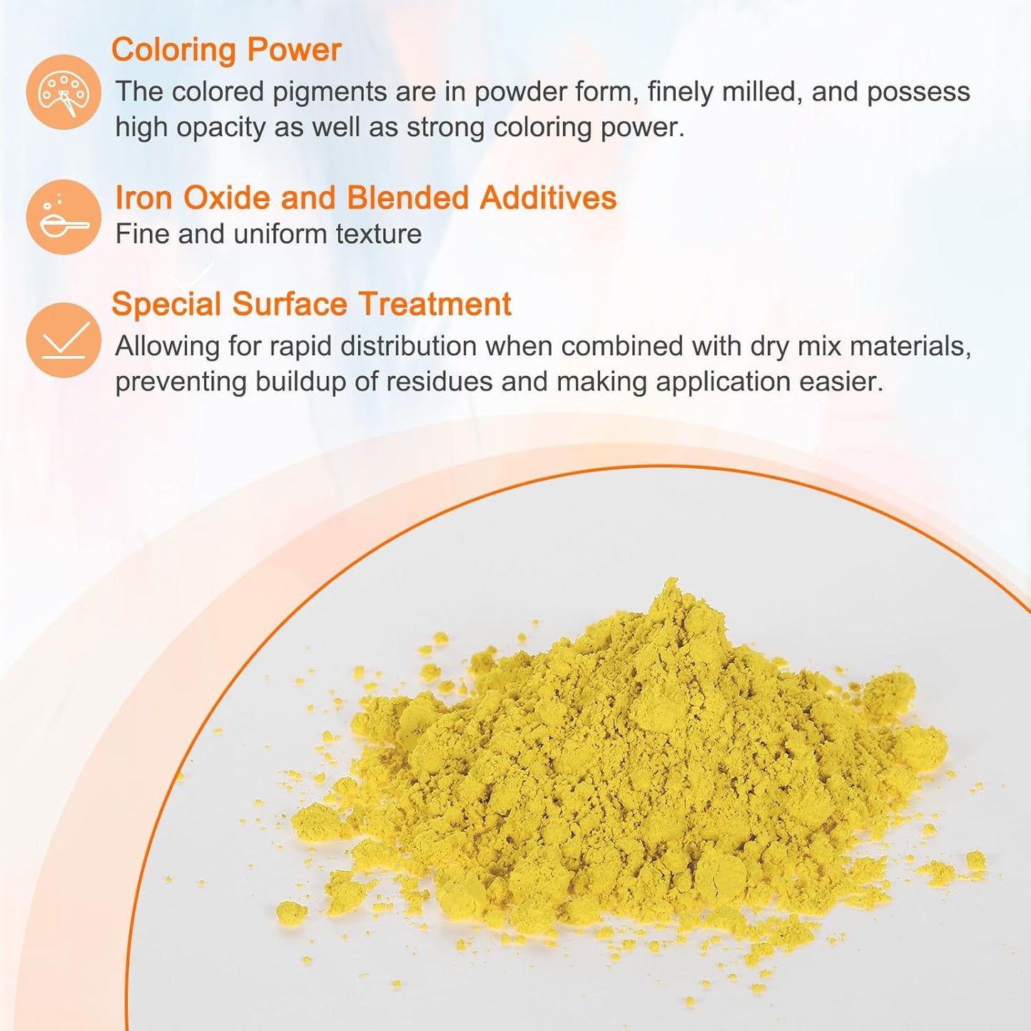 HARFINGTON Iron Oxide Powder Concrete Pigment 400 Mesh 3.5oz (100g) Iron Oxide Grout Pigment for Pastel Tile Paint Concrete Cement, Amber