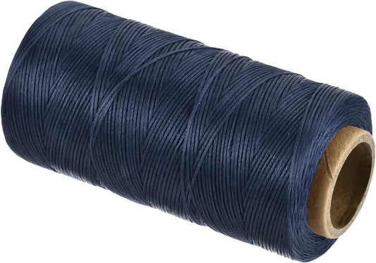 MECCANIXITY Waxed Thread,197 Yard 1mm 210D Flat Wax Thread Polyester Waxed String for Leather Sewing Hand Weaving Book Binding Home Decoration,Deep Blue