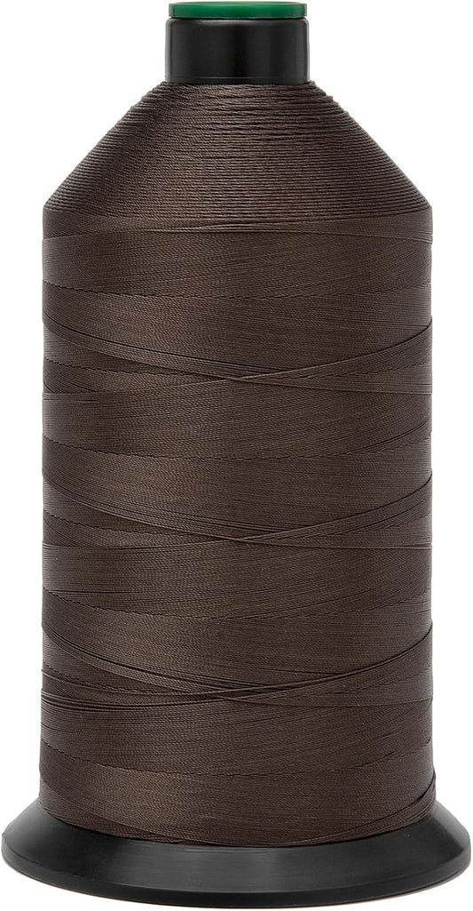 Extra Strong Bonded Nylon Thread #69 Tex70 – 16 OZ, 6000yds, Versatile Stitching Solution for Leather, Upholstery, Canvas Repair and More (Coffee)