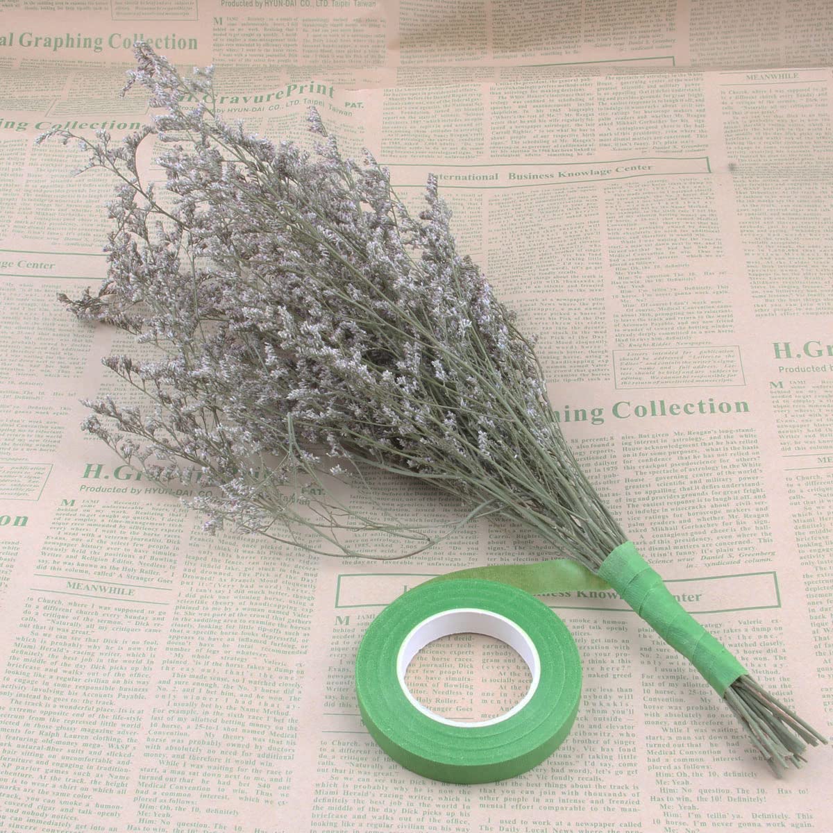 4 Rolls Floral Tape 1/2" Wide 30 Yards/Roll Floral Tapes for Bouquet Stem Wrap and Flowers Making Craft Projects (Light Green)