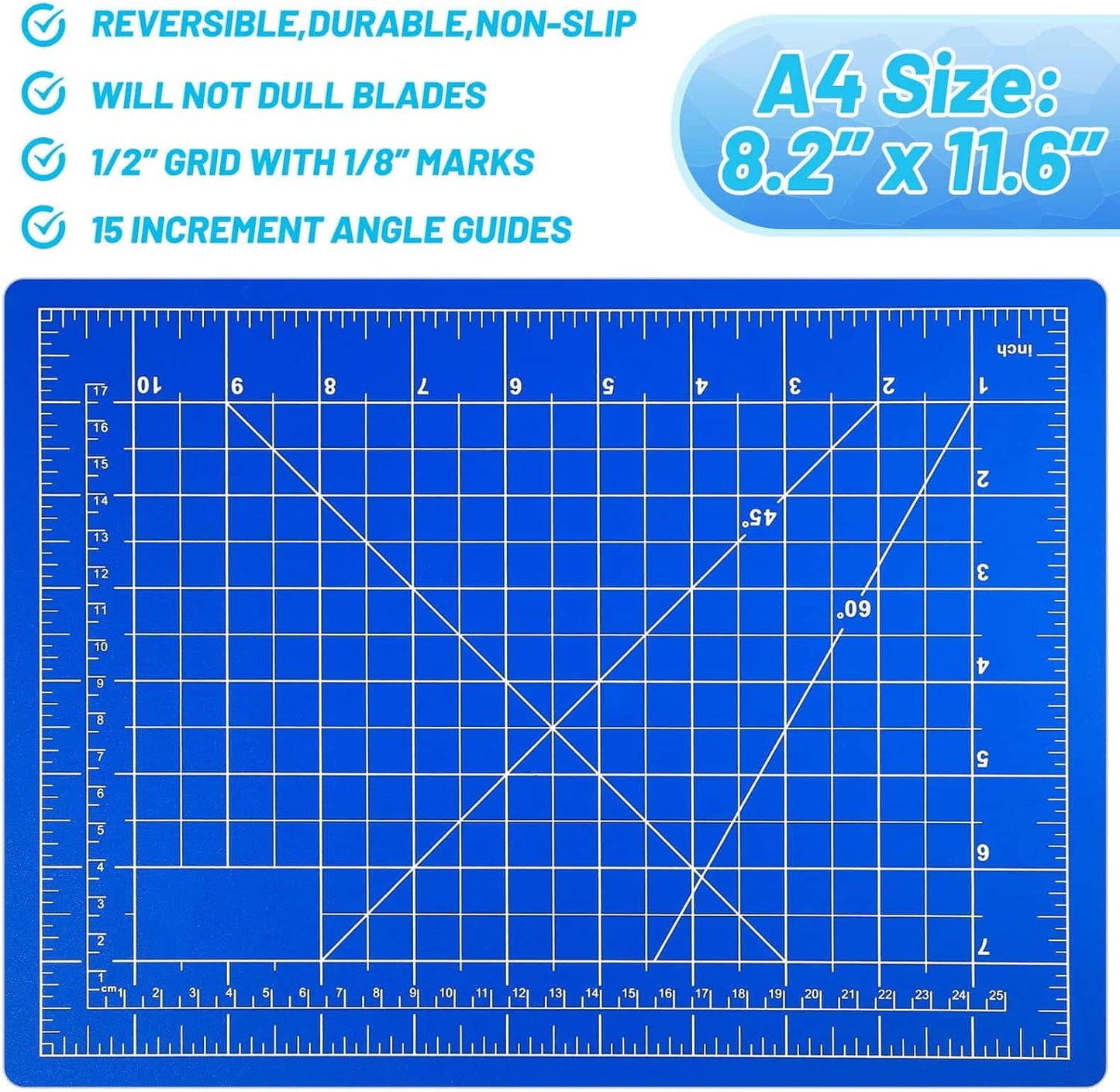 Anezus Exacto Knife Hobby Cutter with A4 Self Healing Cutting Mat Hobby Knife Set with 30 PCS Exacto Blades Precision Art Knife for Crafts Paper Scrapbooking Stencil