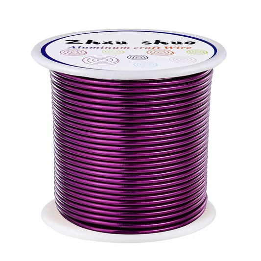 12 Gauge(2mm) Aluminum Wire 35 Yards Anodized Metal Wire for Bonsai Armature Crafting Sculpting Jewelry Craft Making Beading Floral (Purple, 12 Gauge)