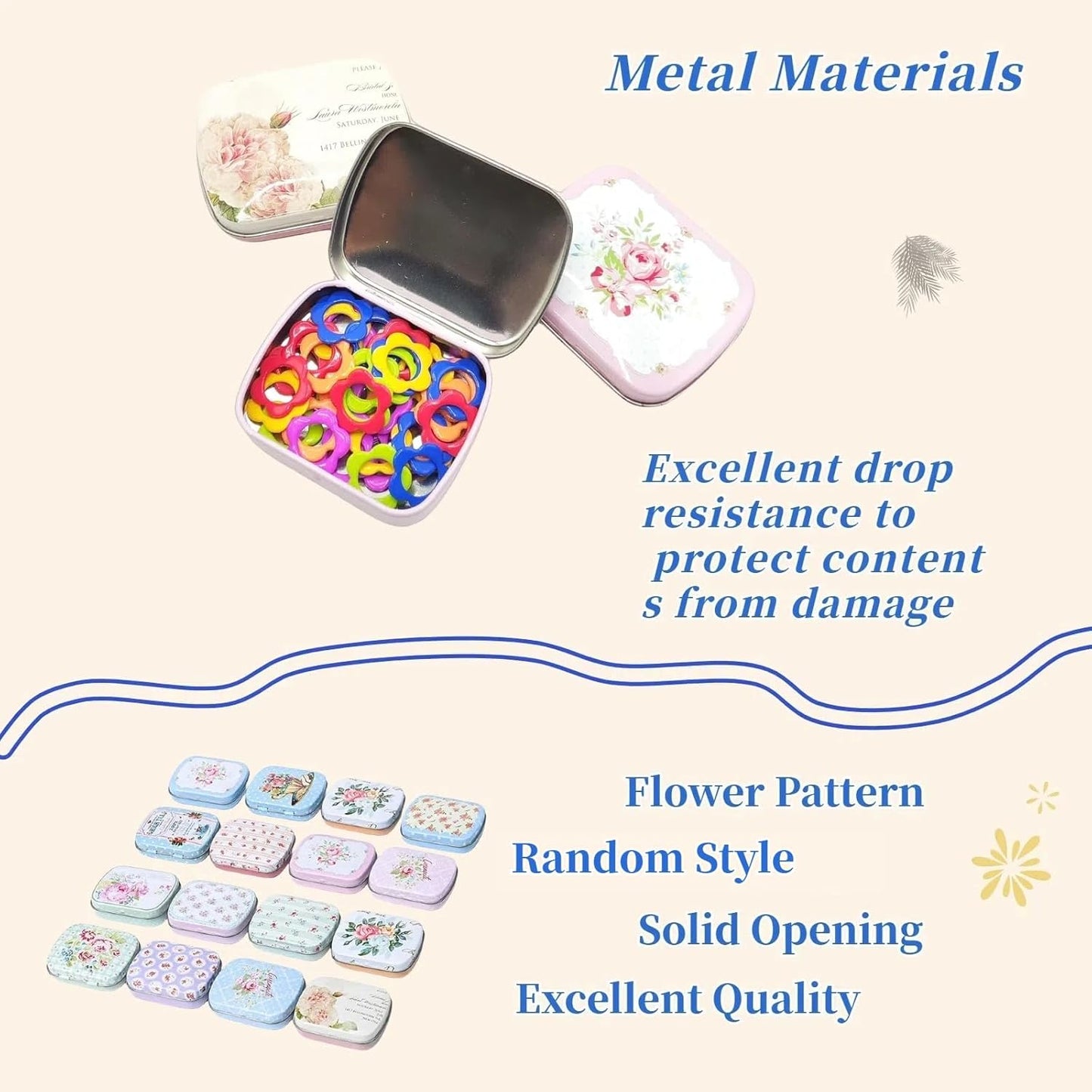 Metal Flower Stitch Markers,Colorful Crochet Stitch Markers,Knitting Stitch Markers with Storage Case,Crochet Gift for Knitting Weaving Lovers (Flower)