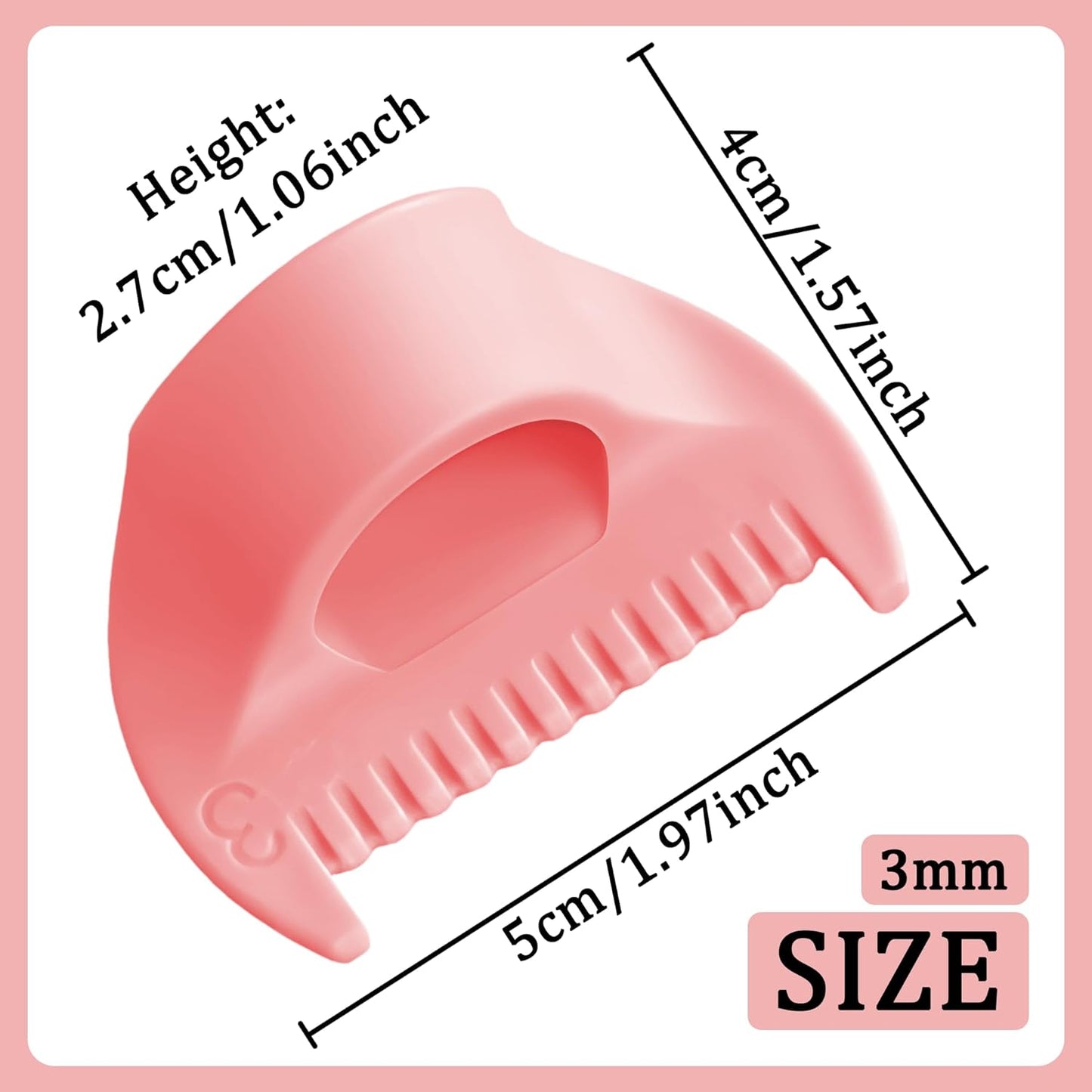 2 PCS 3mm Edge Lock Seam Guide, Mini Sewing Finger Ruler for Hand Sewing, DIY Sewing Kit Tool, Sewing Needle Gauge Measuring Guide, Pink