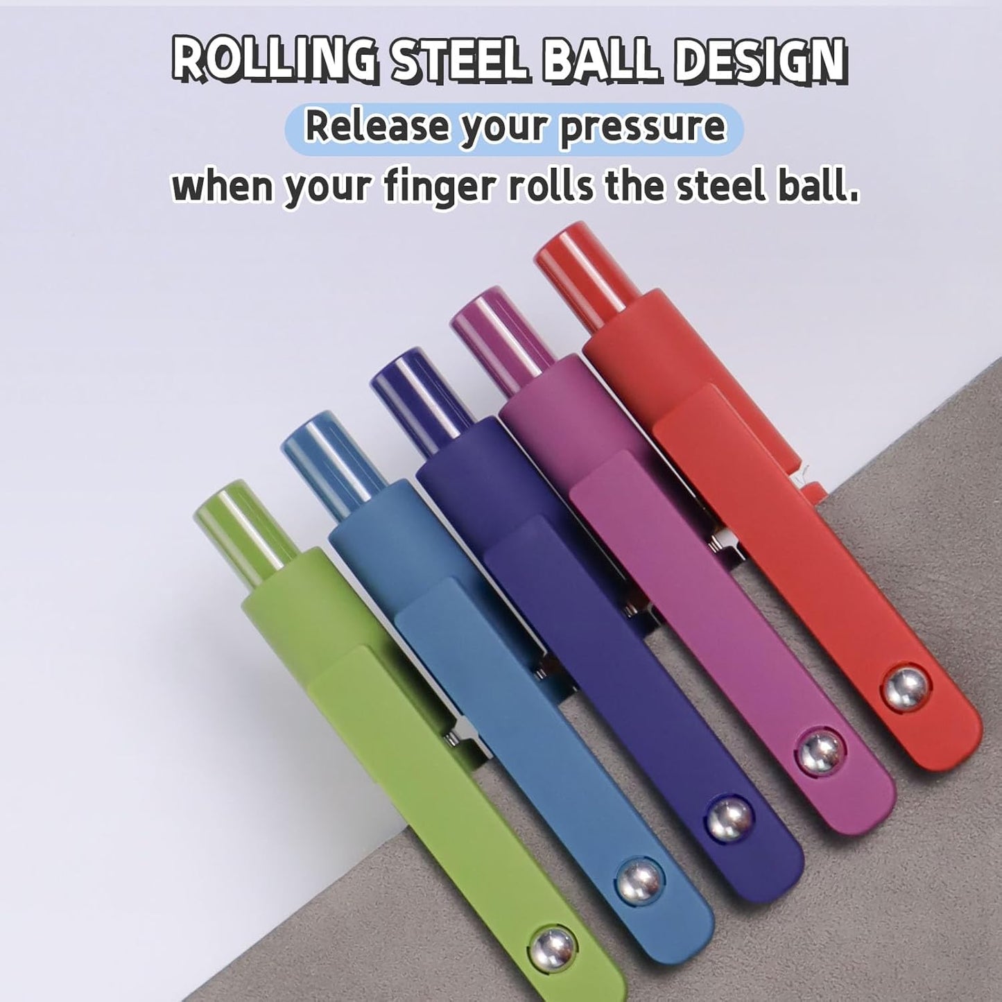 Gel Pens, 10 Pcs 0.5mm Black Ink Pens Fine Point Smooth Writing Pens with Silicone Grip, High-End Series Metal Clip Retractable Pens for Journaling Note Taking (10 Pcs Vintage)